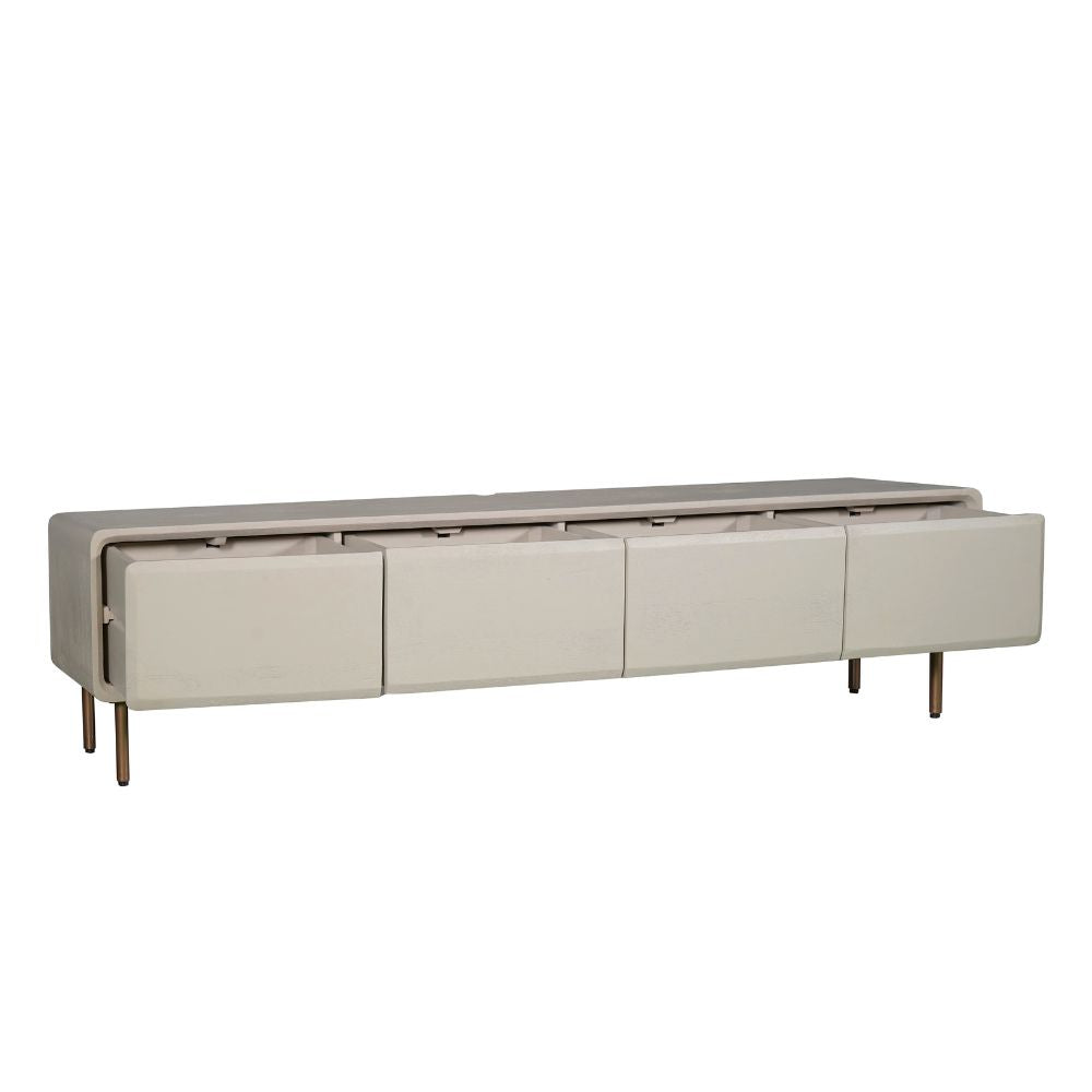 Zwevend Tv-meubel Allure Zand Mangohout 240 cm - detailfoto 3