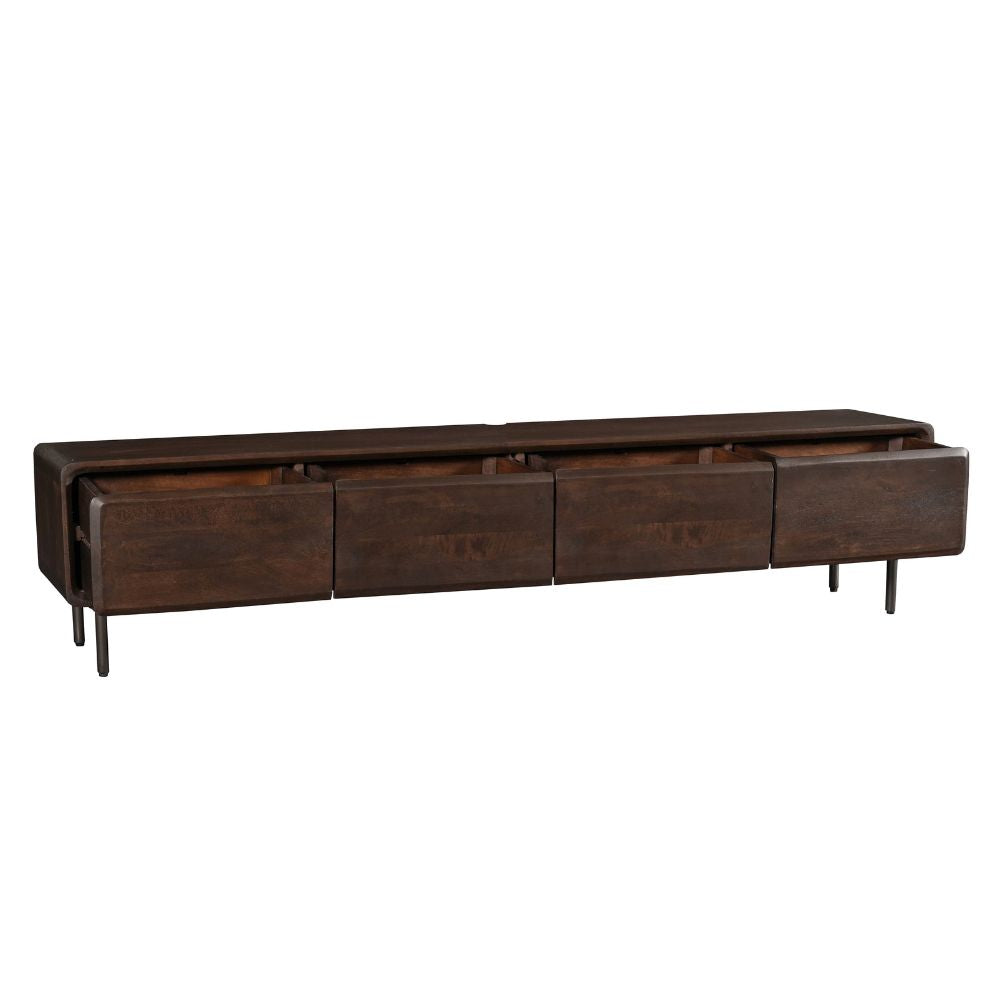 Zwevend Tv-meubel Allure Bruin Mangohout 200 cm - detailfoto 3