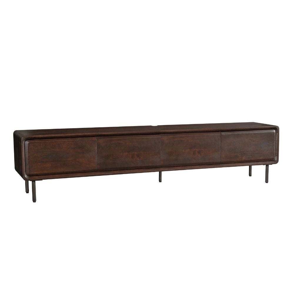 Zwevend Tv-meubel Allure Bruin Mangohout 240 cm - detailfoto 2