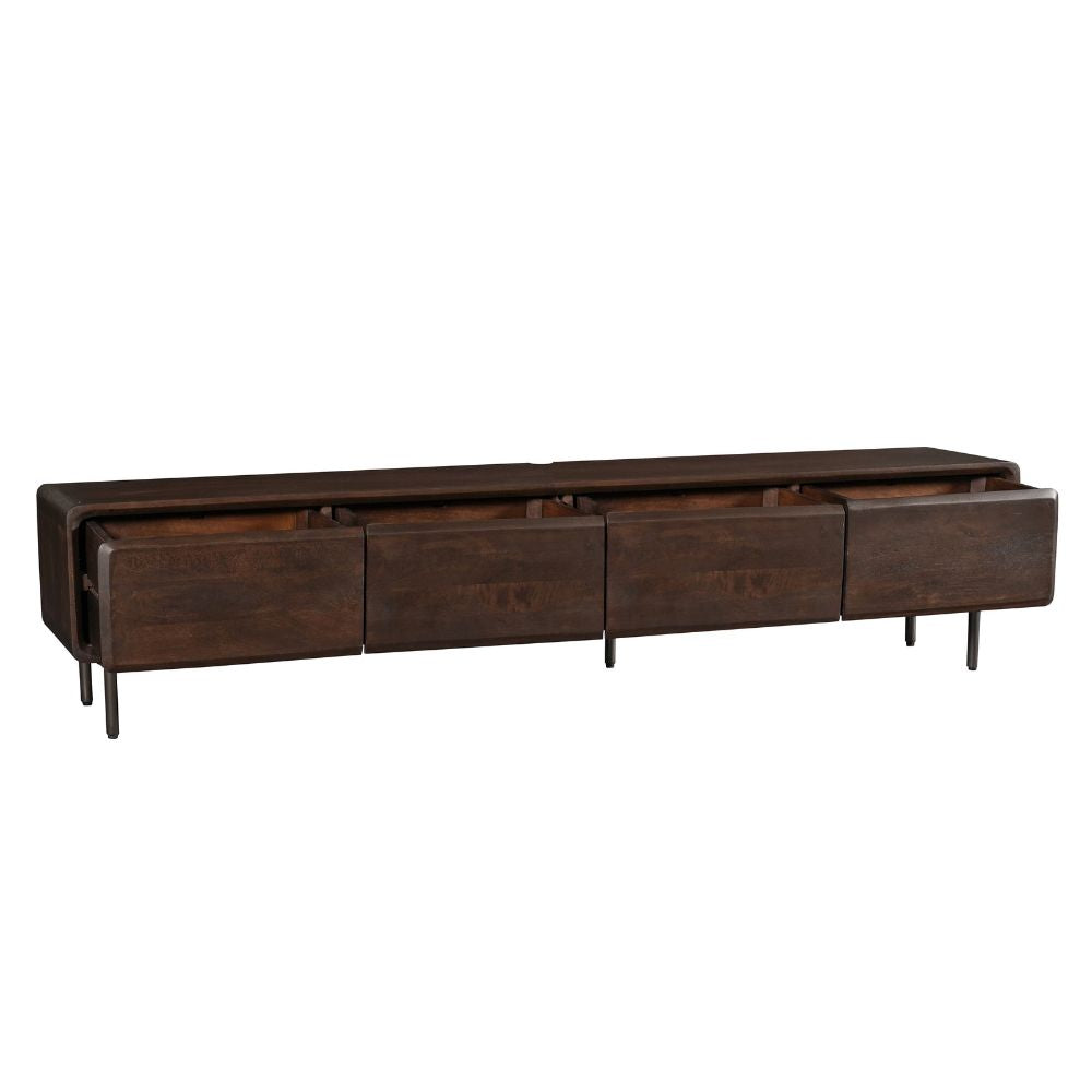 Zwevend Tv-meubel Allure Bruin Mangohout 240 cm - detailfoto 3