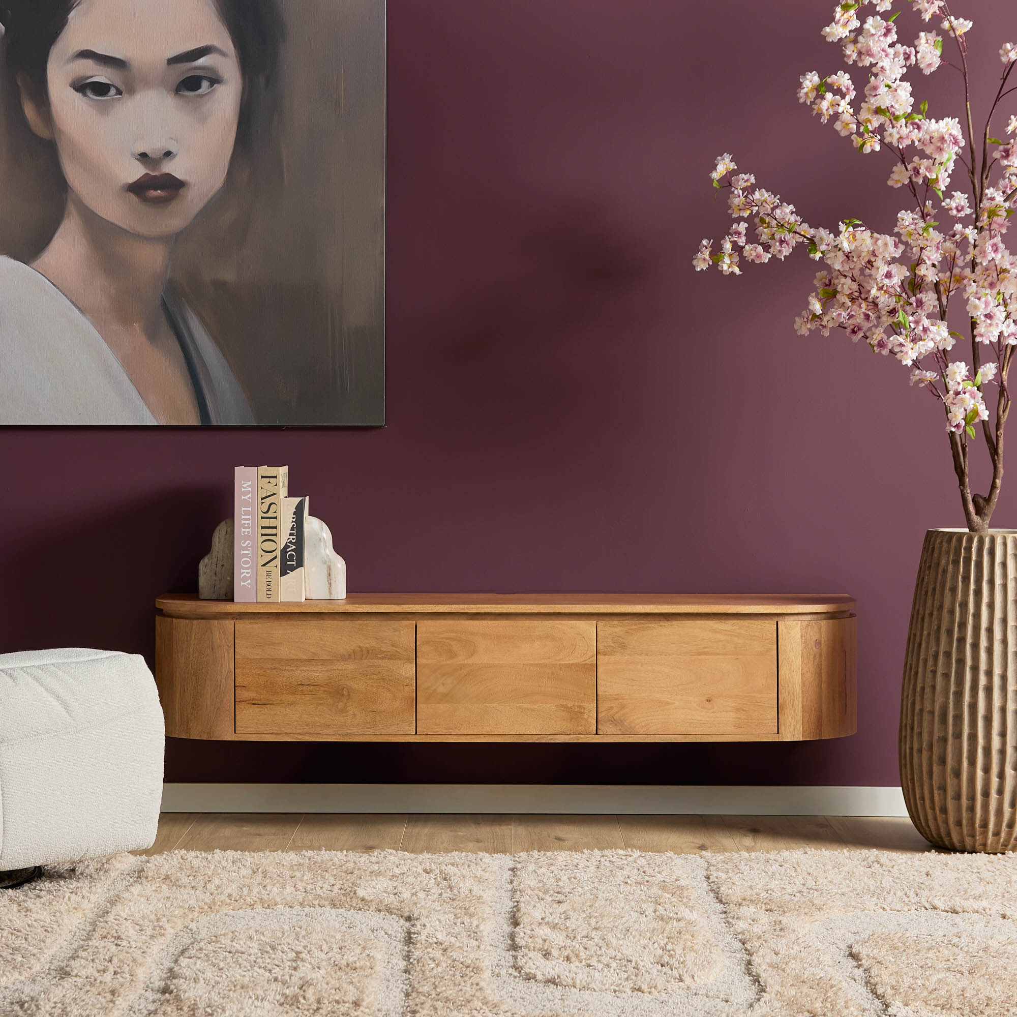 Tv meubel Excellent Naturel Mangohout 160 cm