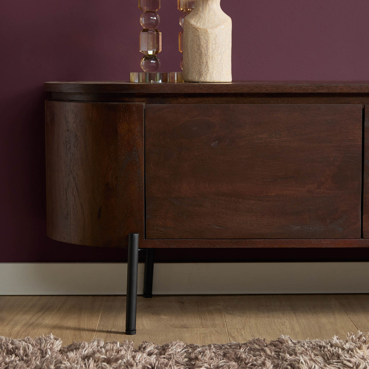 Tv meubel Excellent Bruin Mangohout 240 cm - sfeerfoto 3