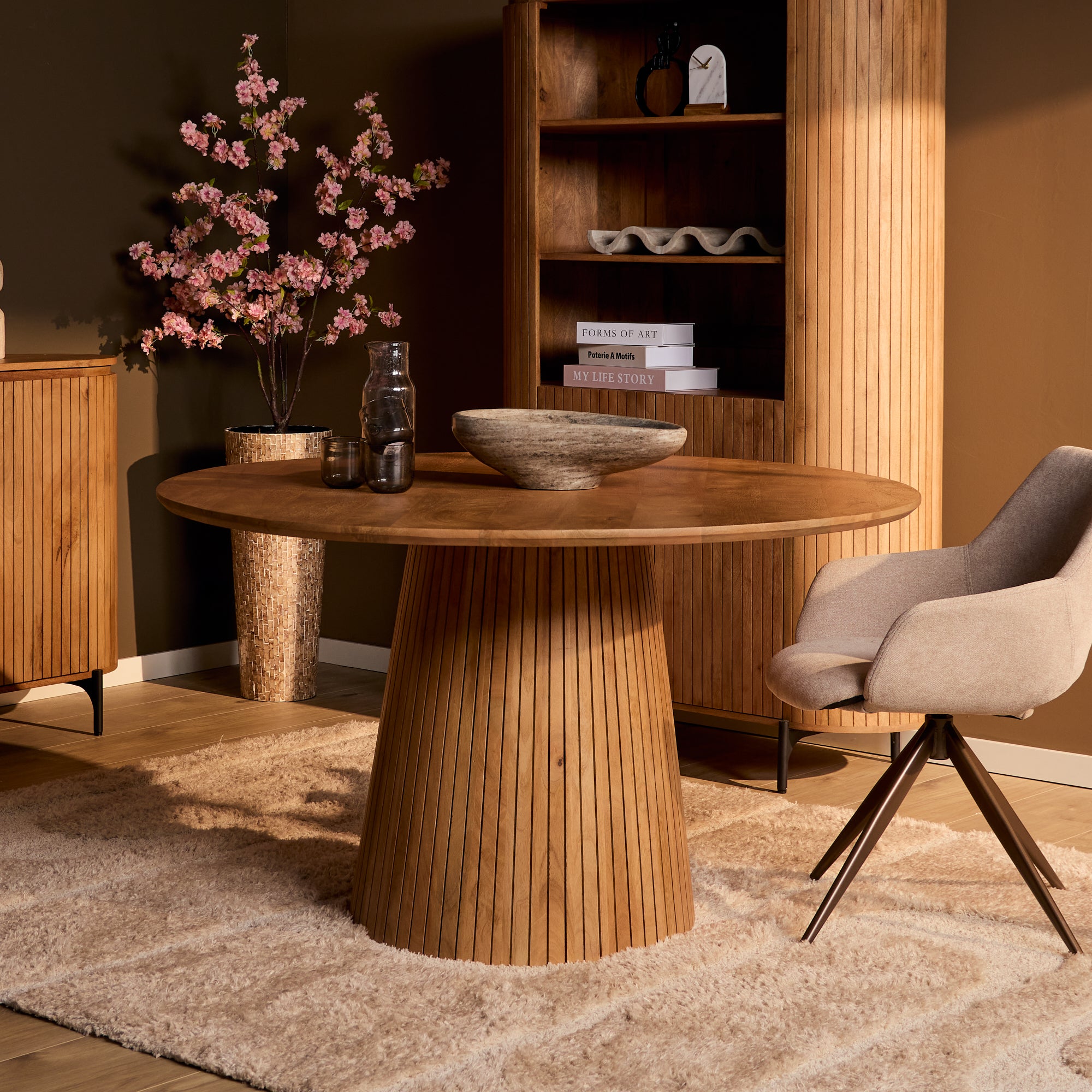 Ronde eettafel Solana Naturel Mangohout 130 cm