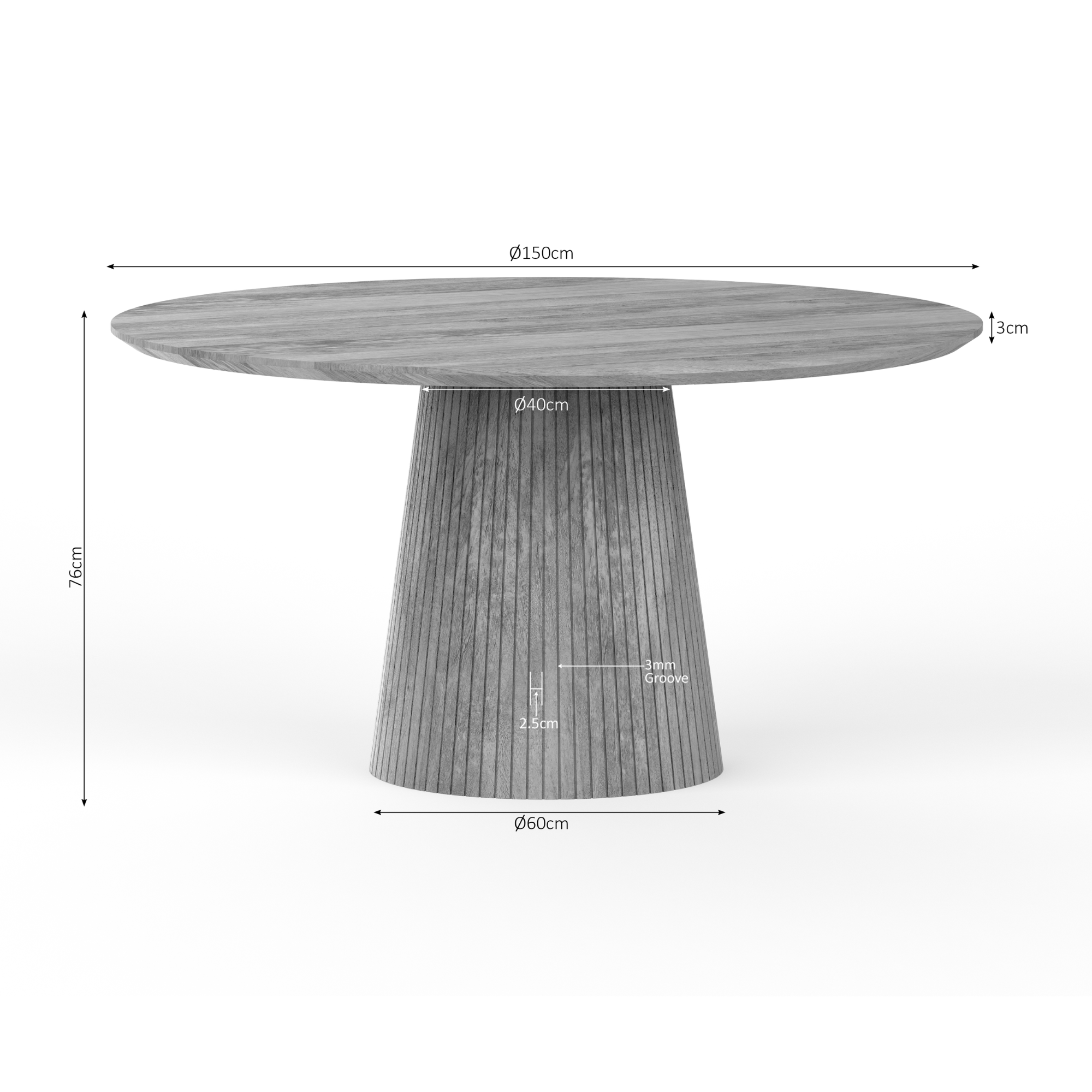 Ronde eettafel Solana  Naturel Mangohout 150 cm