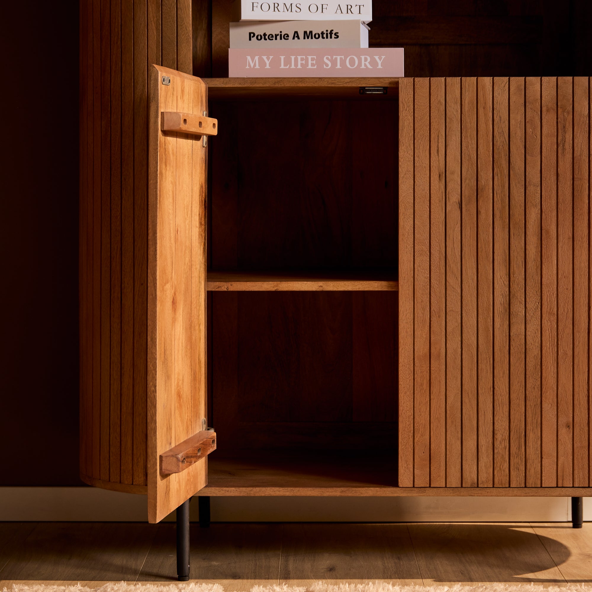 Wandkast Solana Naturel Mangohout 115 cm