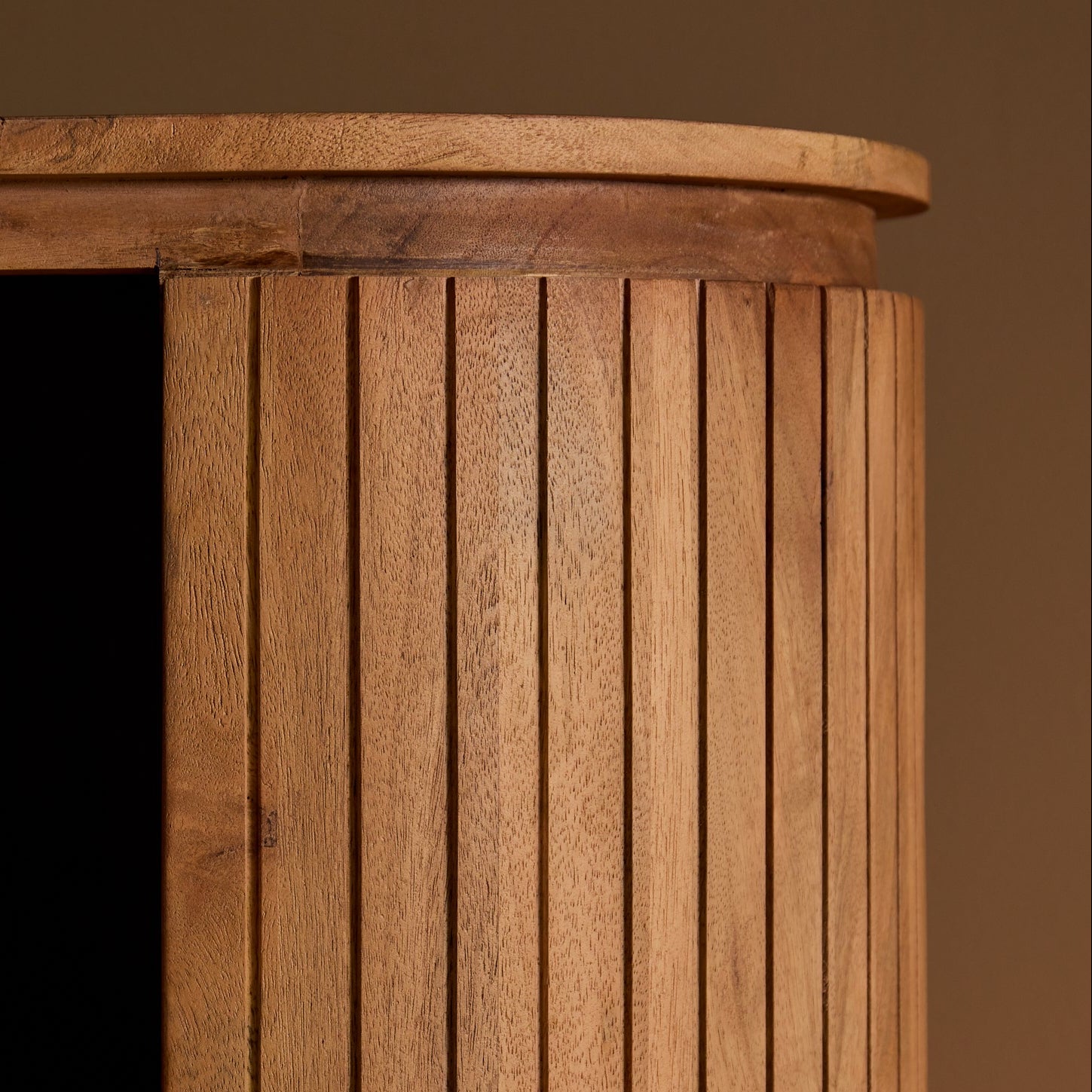 Wandkast Vitrine Solana Naturel 115 cm - Metalen deuren - Industriële wandkast