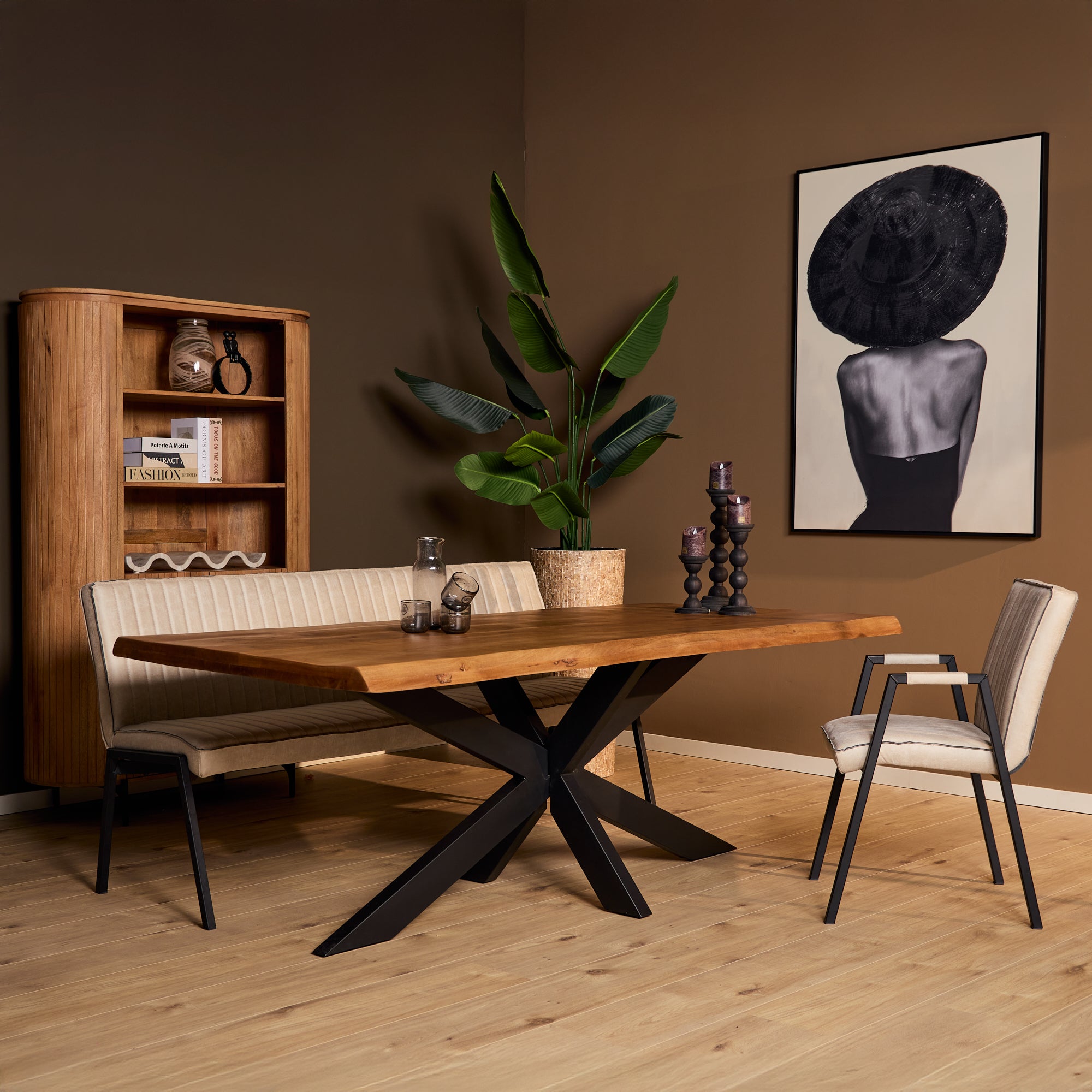 Boomstamtafel Boston Naturel Mangohout 240 cm