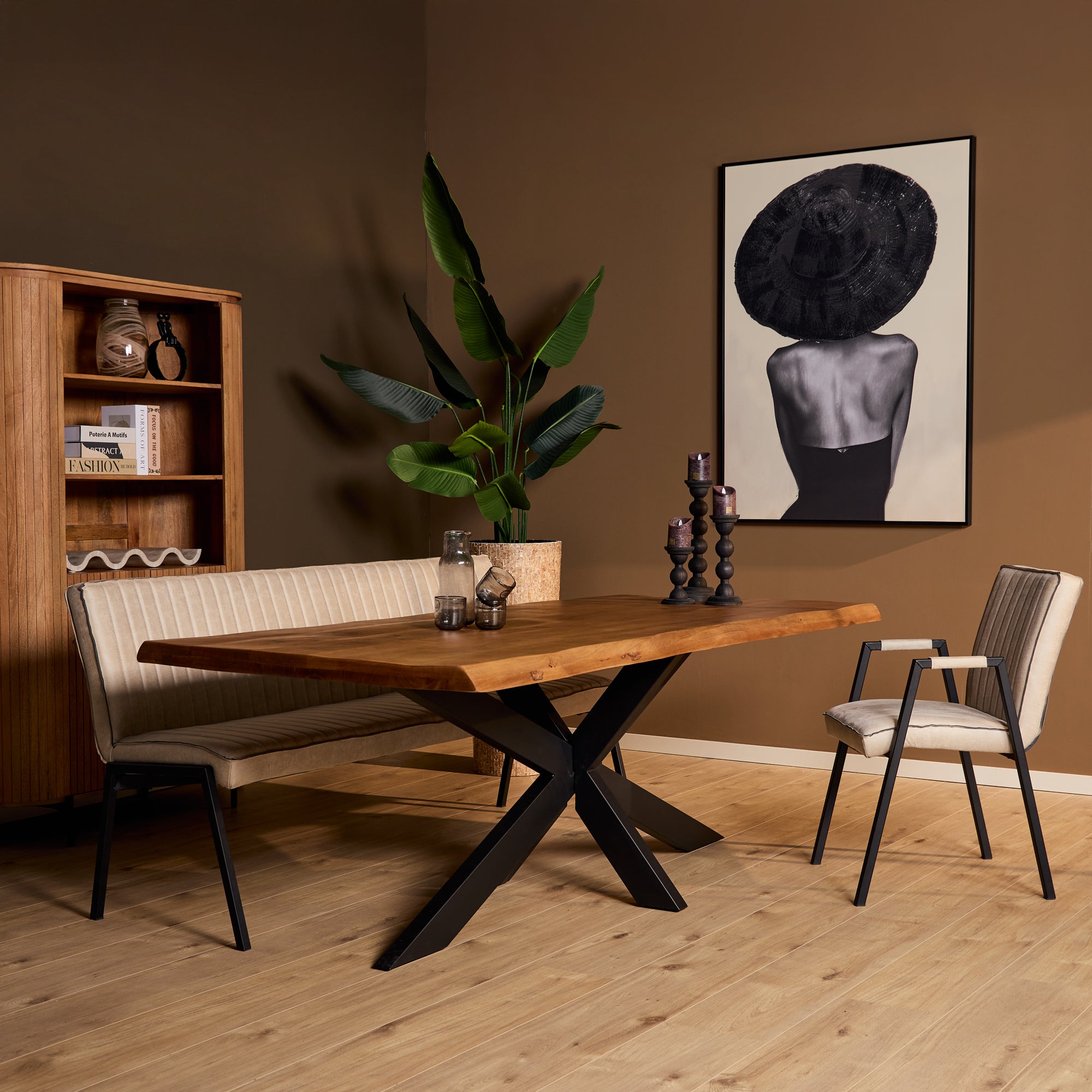 Boomstamtafel Boston Naturel Mangohout 240 cm