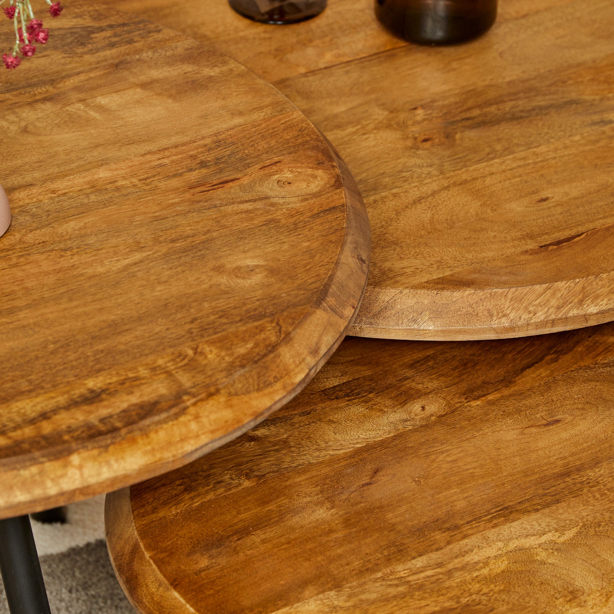 Ronde salontafel set Ohio Naturel Mangohout 70 cm - foto 2