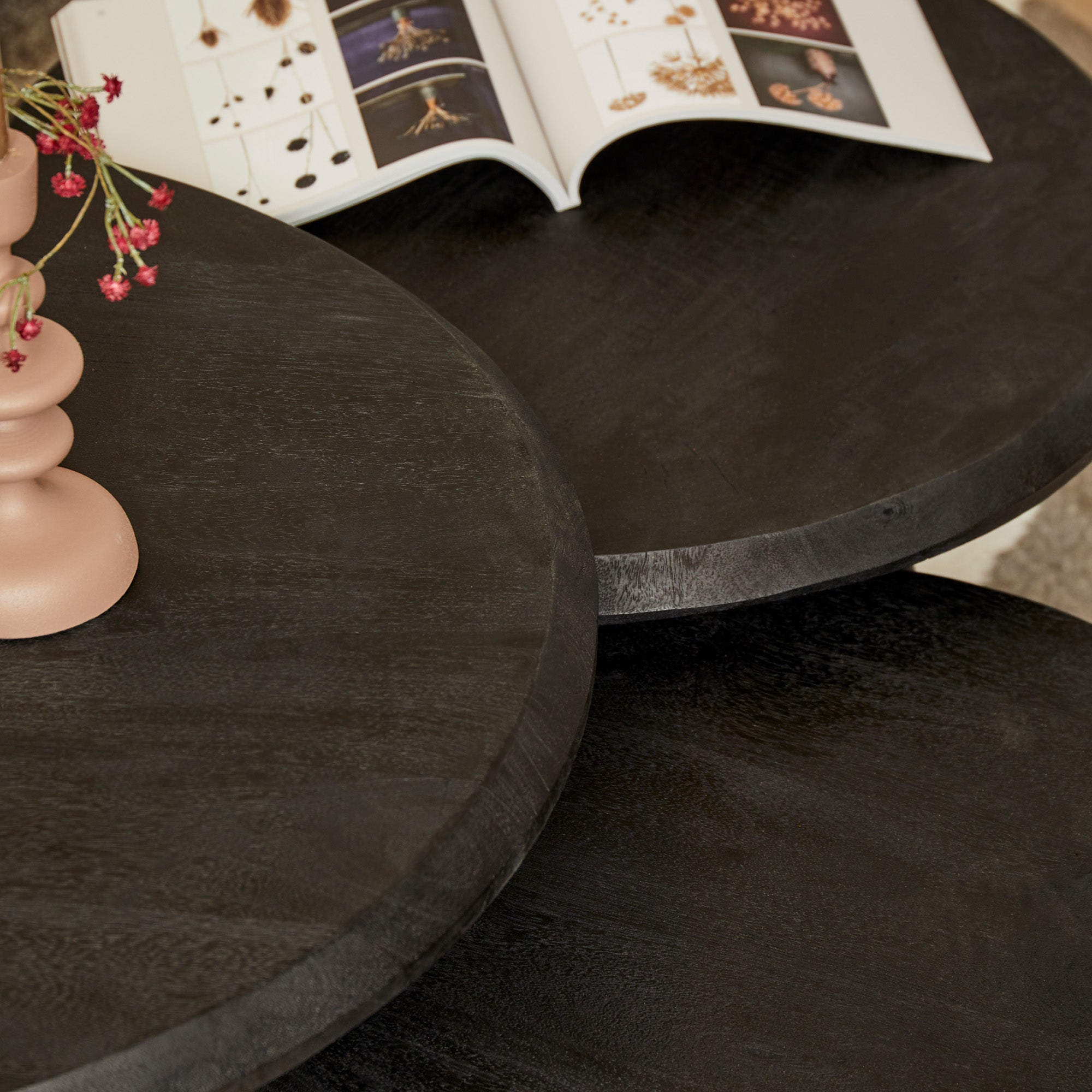 Salontafel set Ohio Zwart Mangohout 70 cm - foto 2