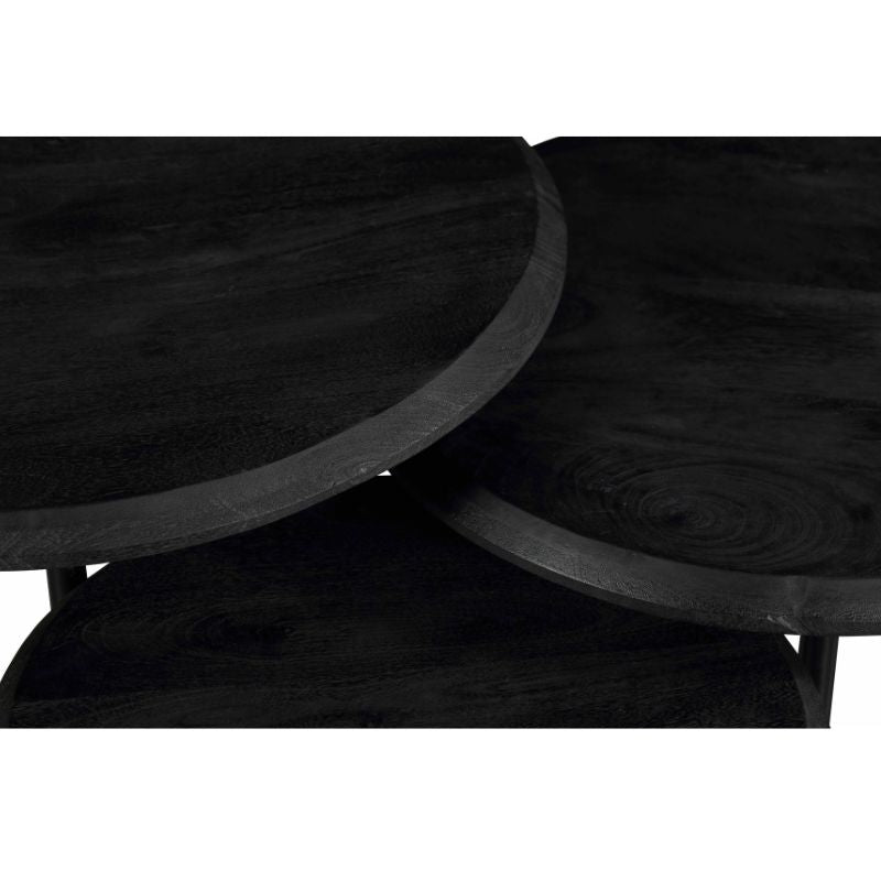 Salontafel set Ohio Zwart Mangohout 70 cm - foto 6