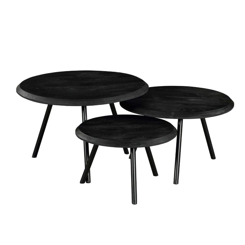 Salontafel set Ohio Zwart Mangohout 70 cm - foto 3