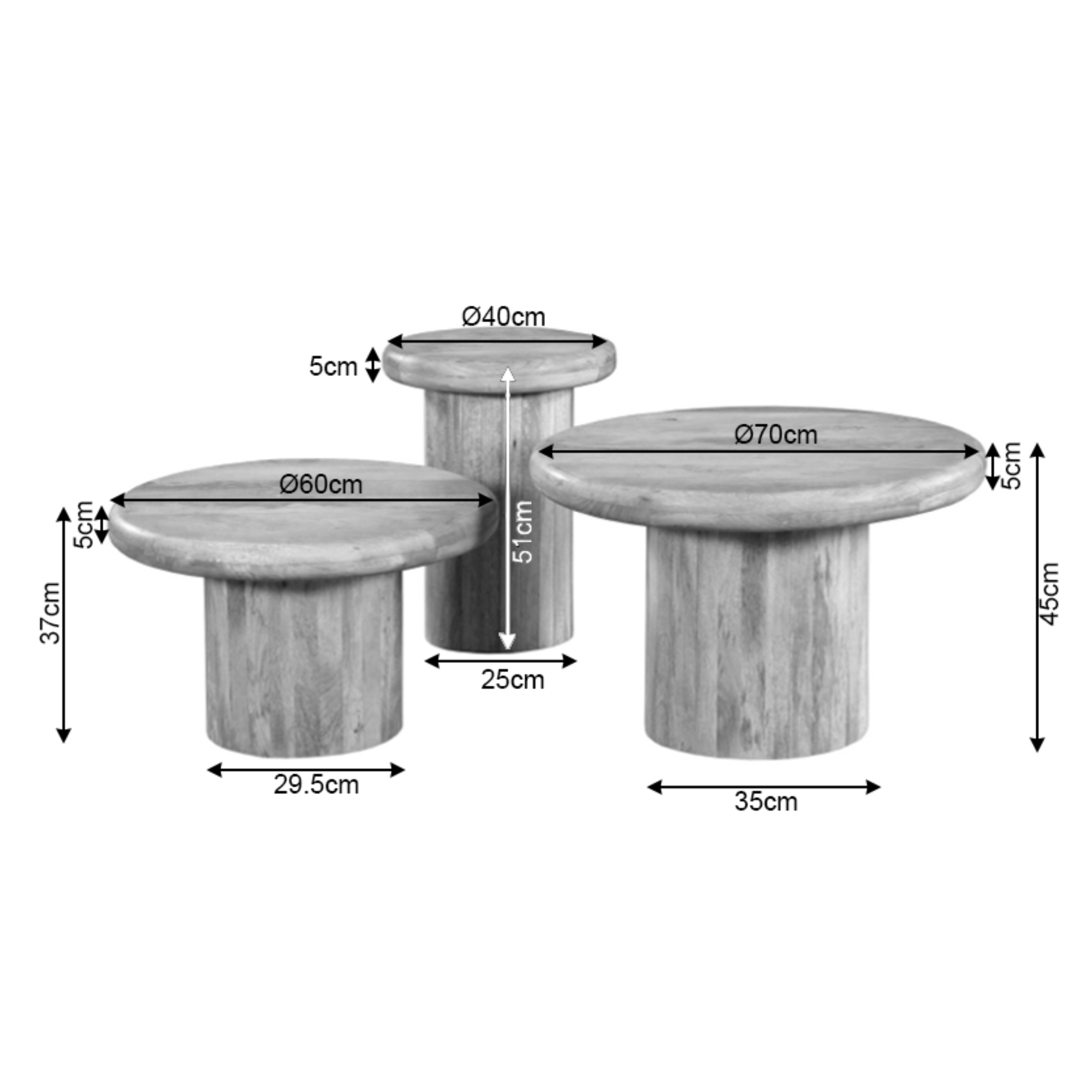 Salontafel Maya | 70 cm | Sand