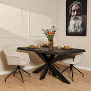 Boomstamtafel Boston Zwart Mangohout 160 cm