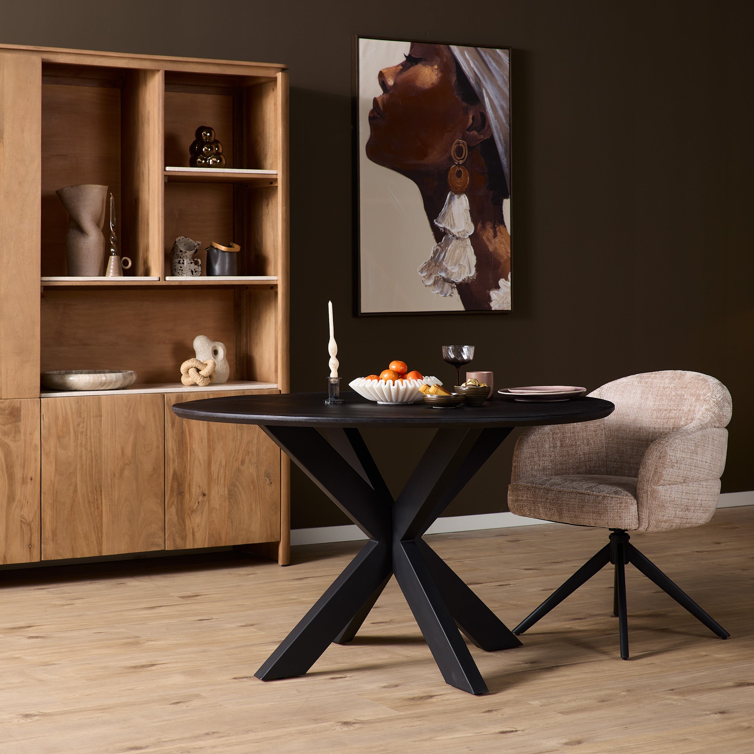 eiken eettafel ferris rond 130 cm