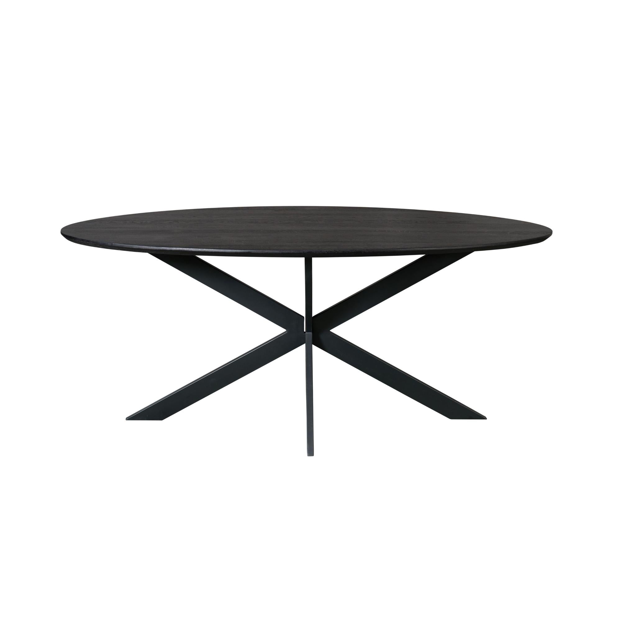 Ovale eettafel Ferris Zwart Eikenhout 180 cm