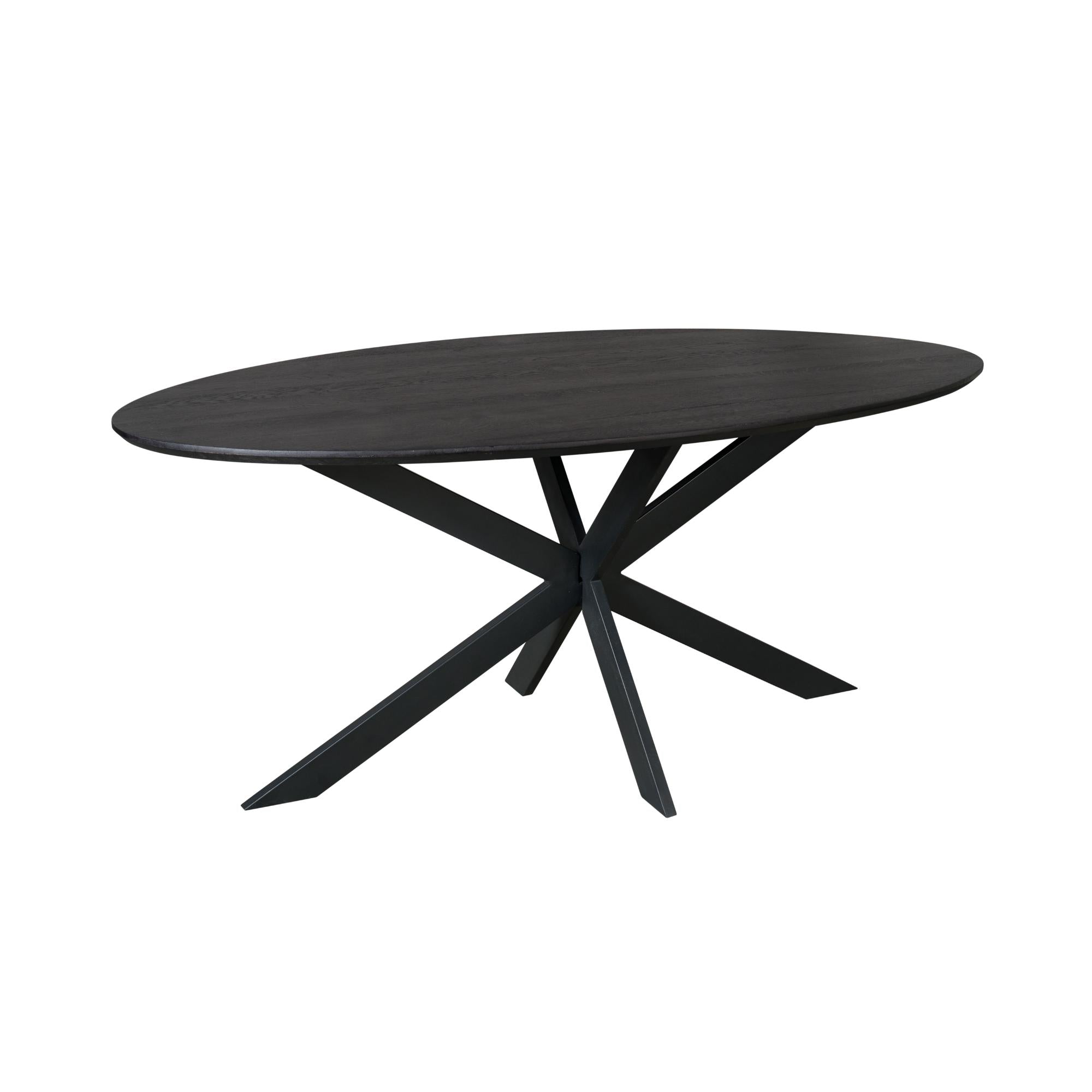 Ovale eettafel Ferris Zwart Eikenhout 180 cm