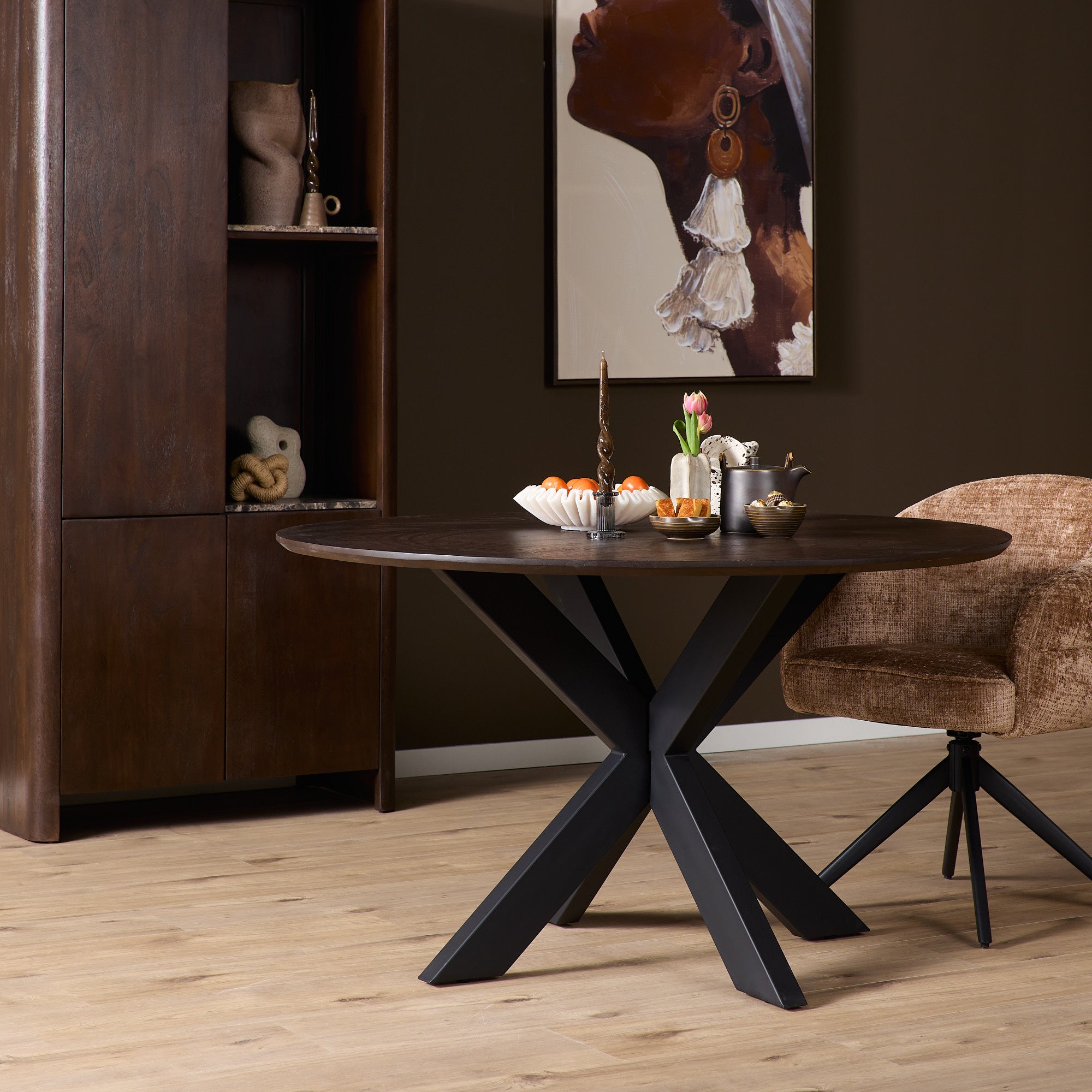 eiken eettafel ferris rond 150 cm
