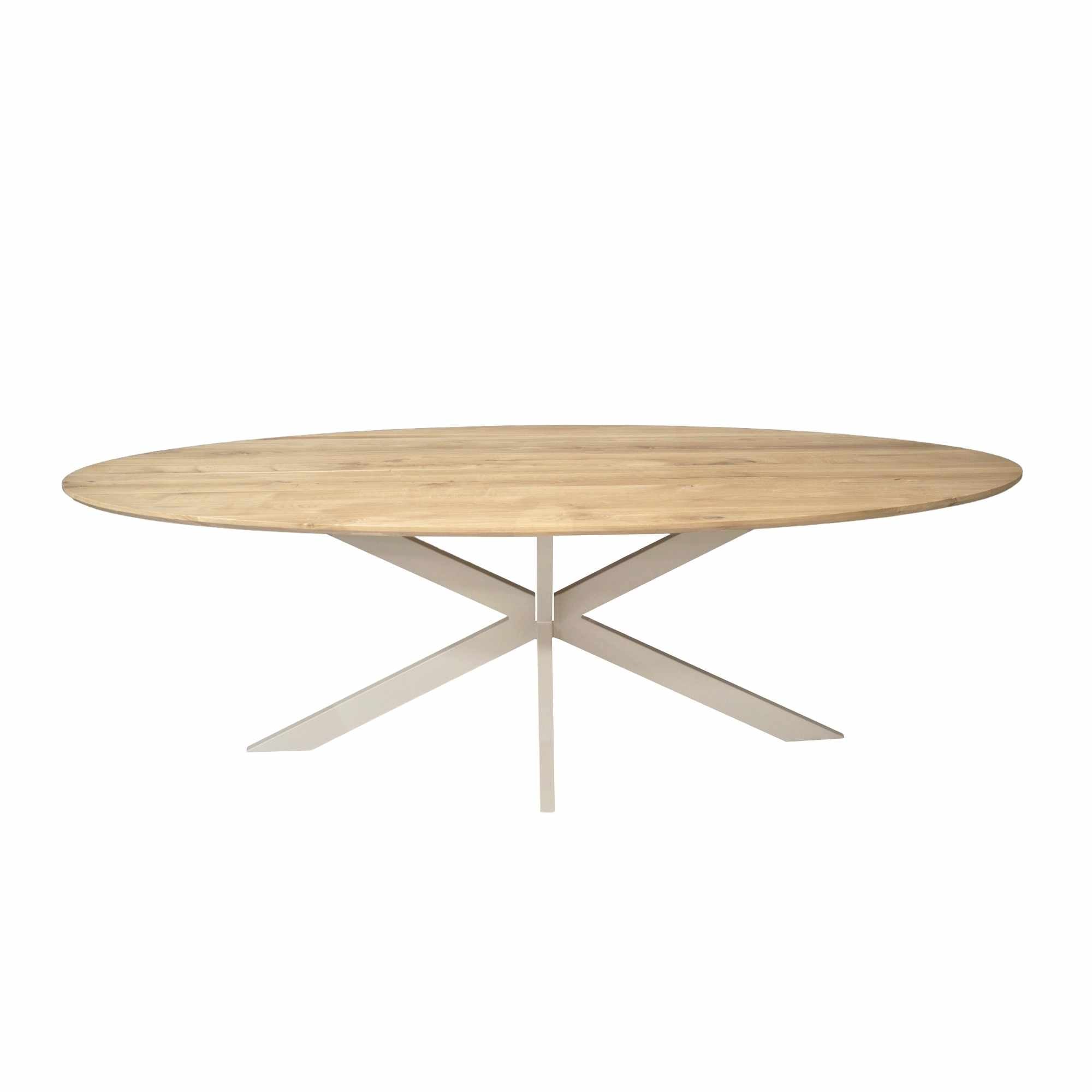 Ovale eettafel Ferris Naturel Poot Zand Eikenhout 280 cm