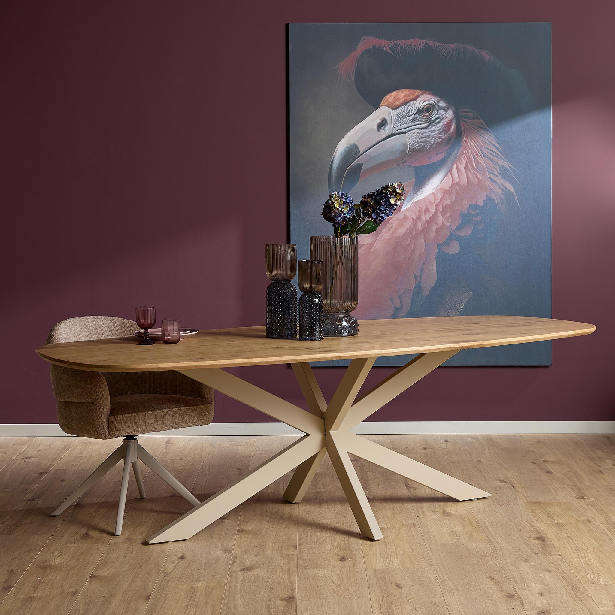 eiken eettafel ferris deens ovaal 280 cm