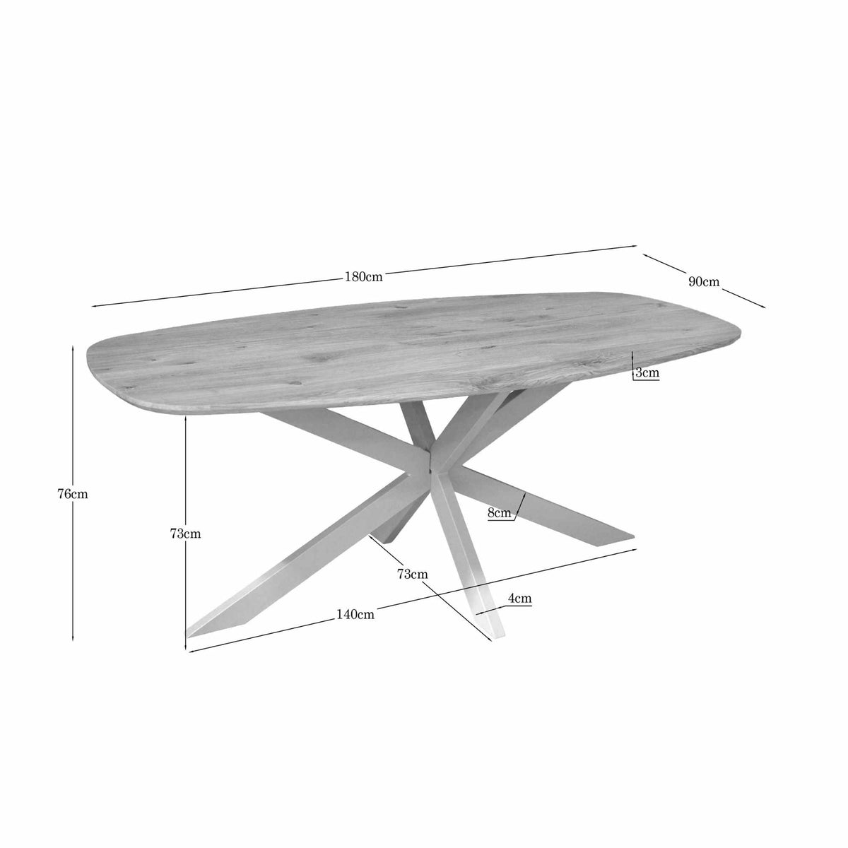 Eiken Eettafel Ferris Deens Ovaal in sfeervolle eetkamer