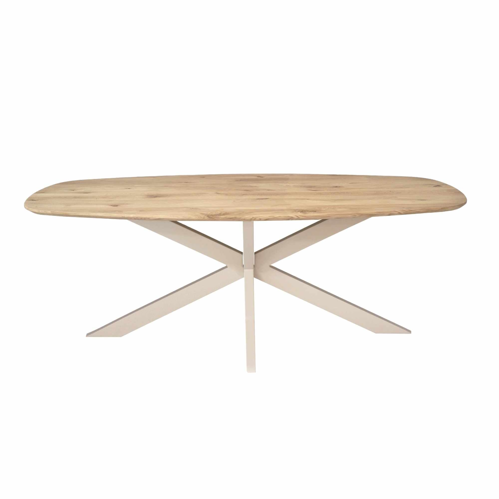 Deens ovale eettafel Ferris Naturel Poot Zand Eikenhout 200 cm