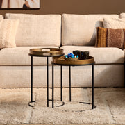 Ronde bijzettafel set Laure Brons Aluminium 42 cm