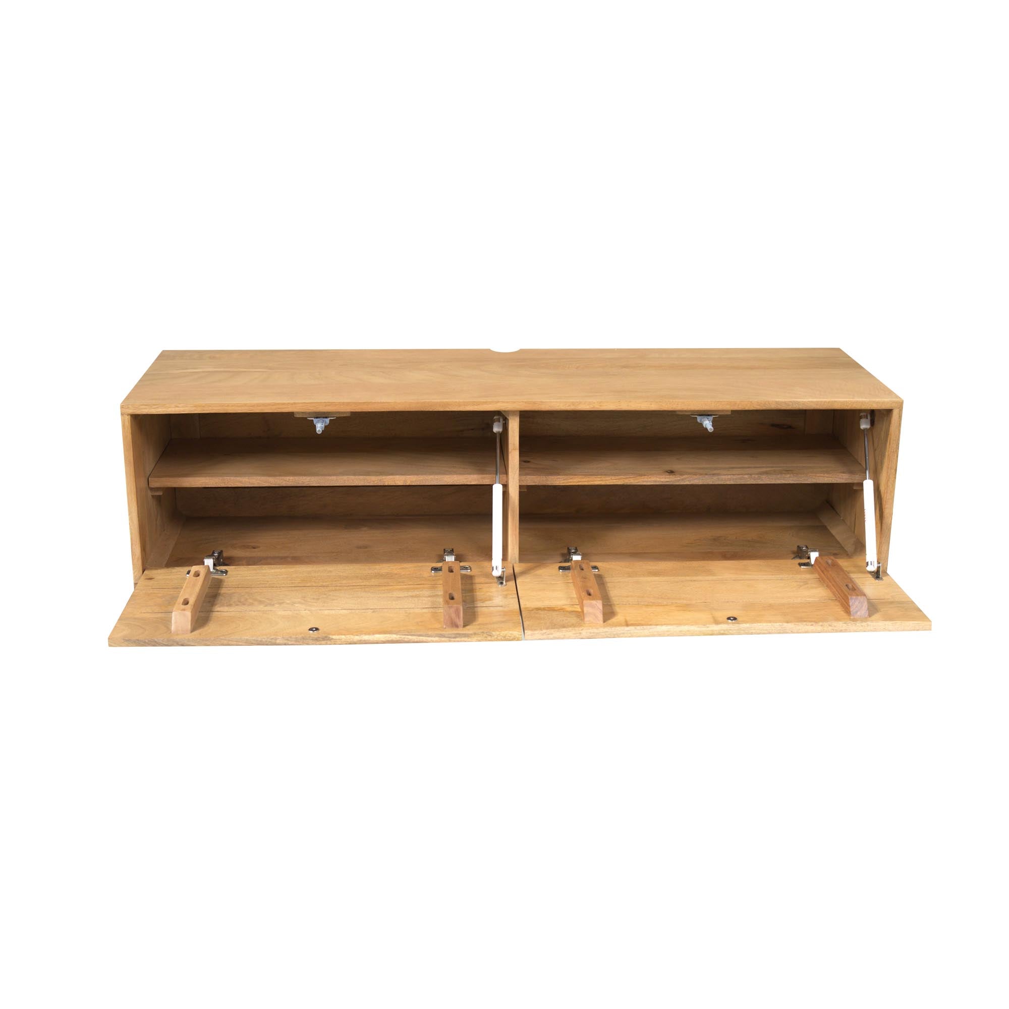 Zwevend tv meubel Vision Licht Mangohout 120 cm
