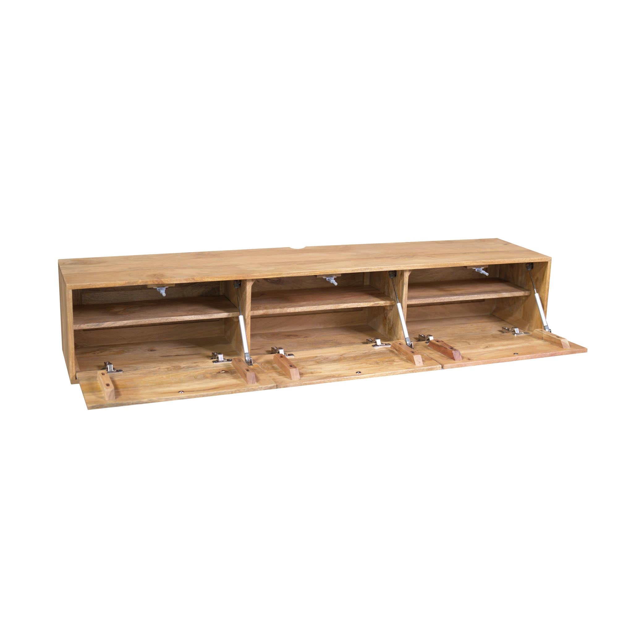 Zwevend tv meubel Vision Licht Mangohout 160 cm