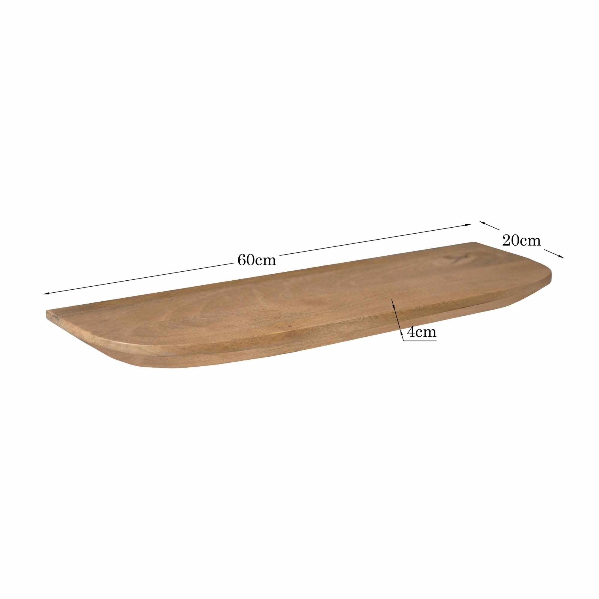 Wandplank Gusta Set van 3 Naturel Mangohout 60 cm