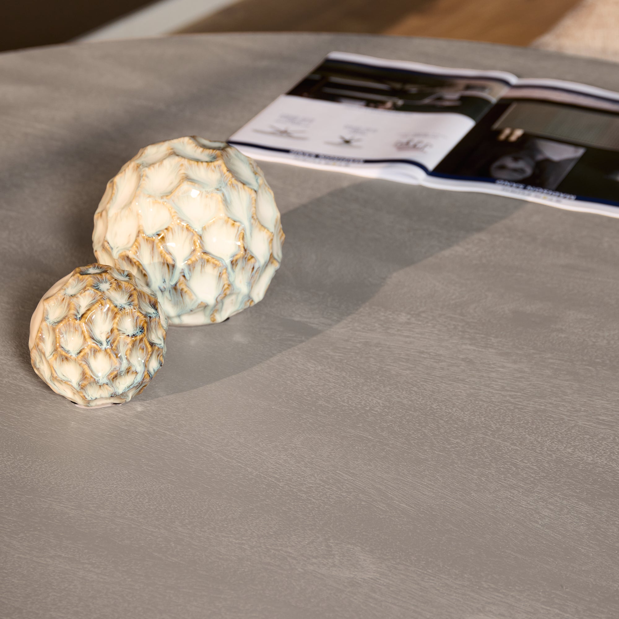 Ronde eettafel Solana Taupe Mangohout 130 cm