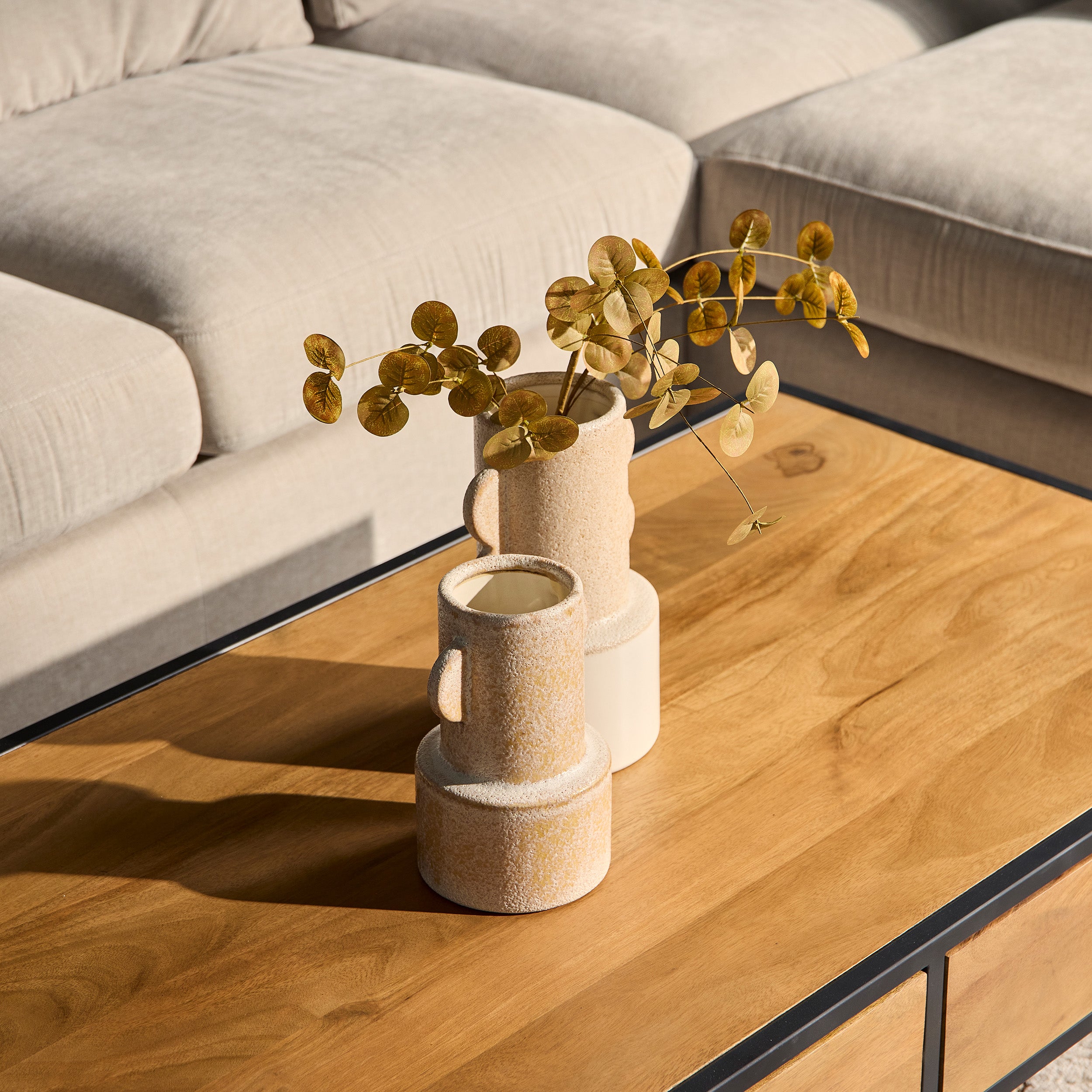 Salontafel Denver met lades Naturel Mangohout 130 cm