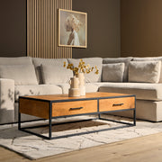 Salontafel Denver met lades Naturel Mangohout 130 cm