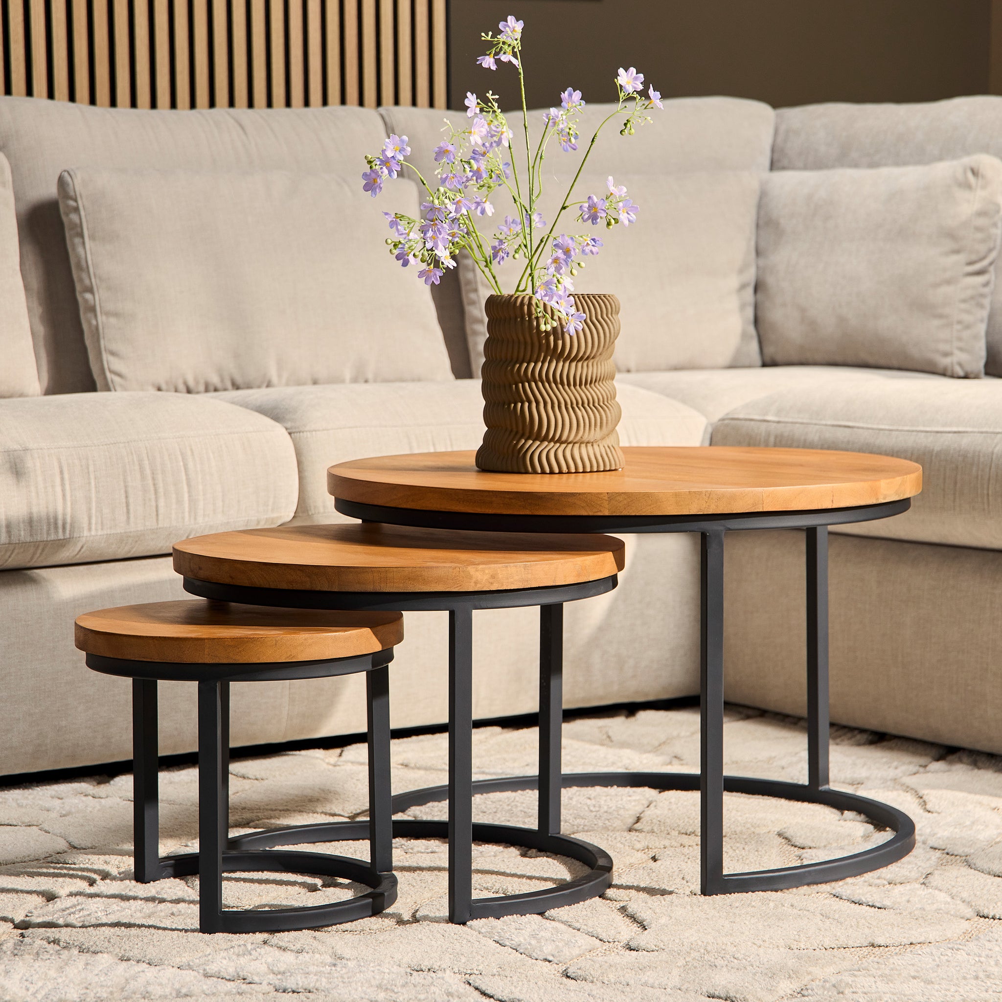 Salontafel Bridge - Set van 3 - Mangohout