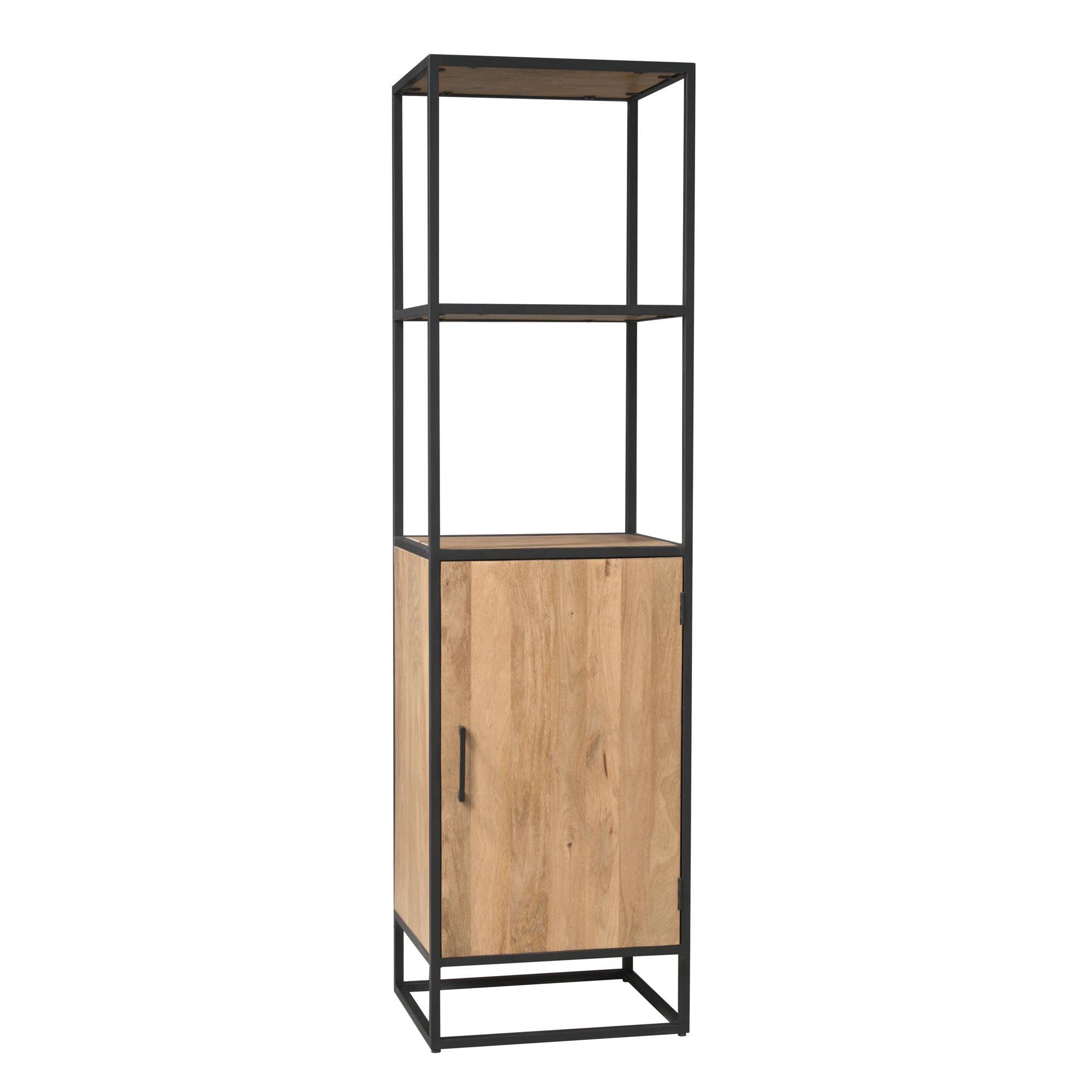 Boekenkast Dakota met deur Naturel Mangohout 55 cm