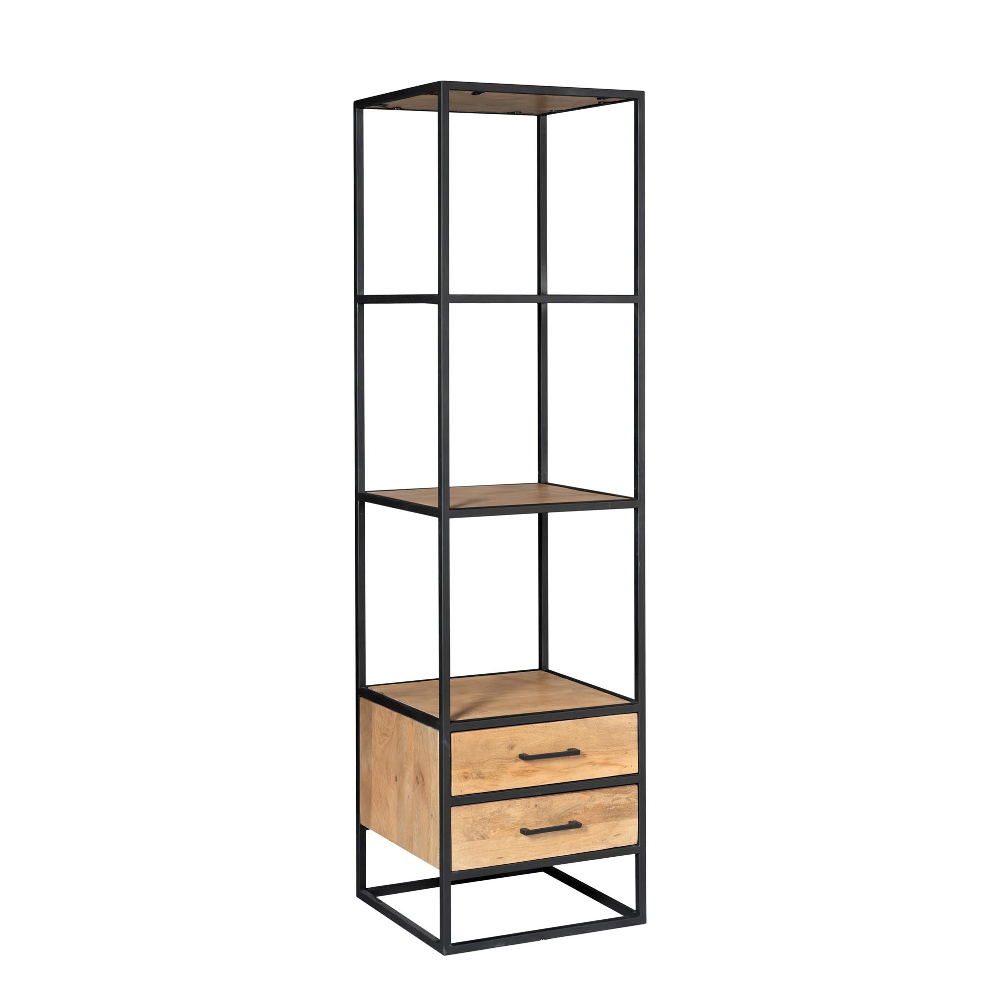Boekenkast Dakota met lades Naturel Mangohout 55 cm