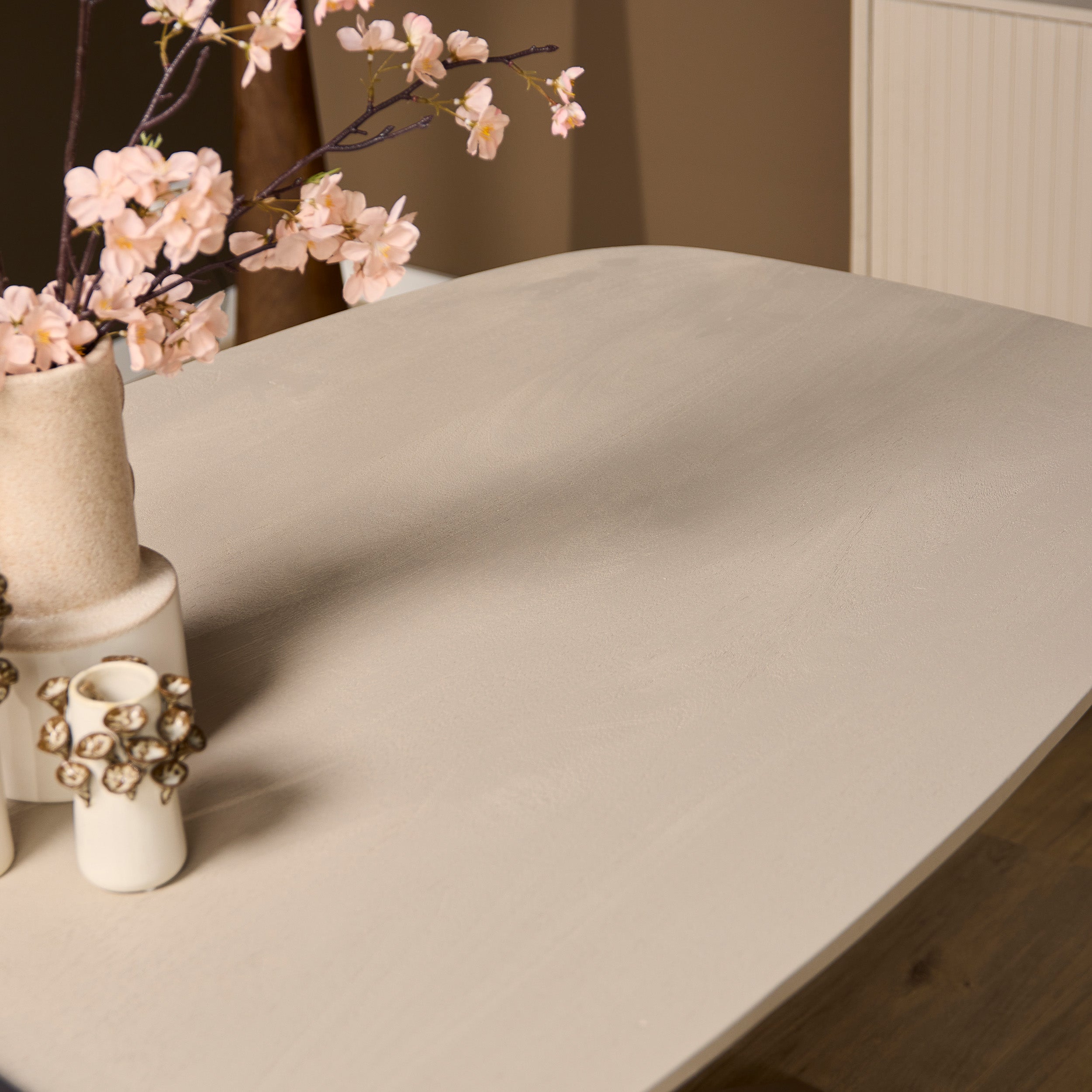 Eettafel Madison zand mangohout detail
