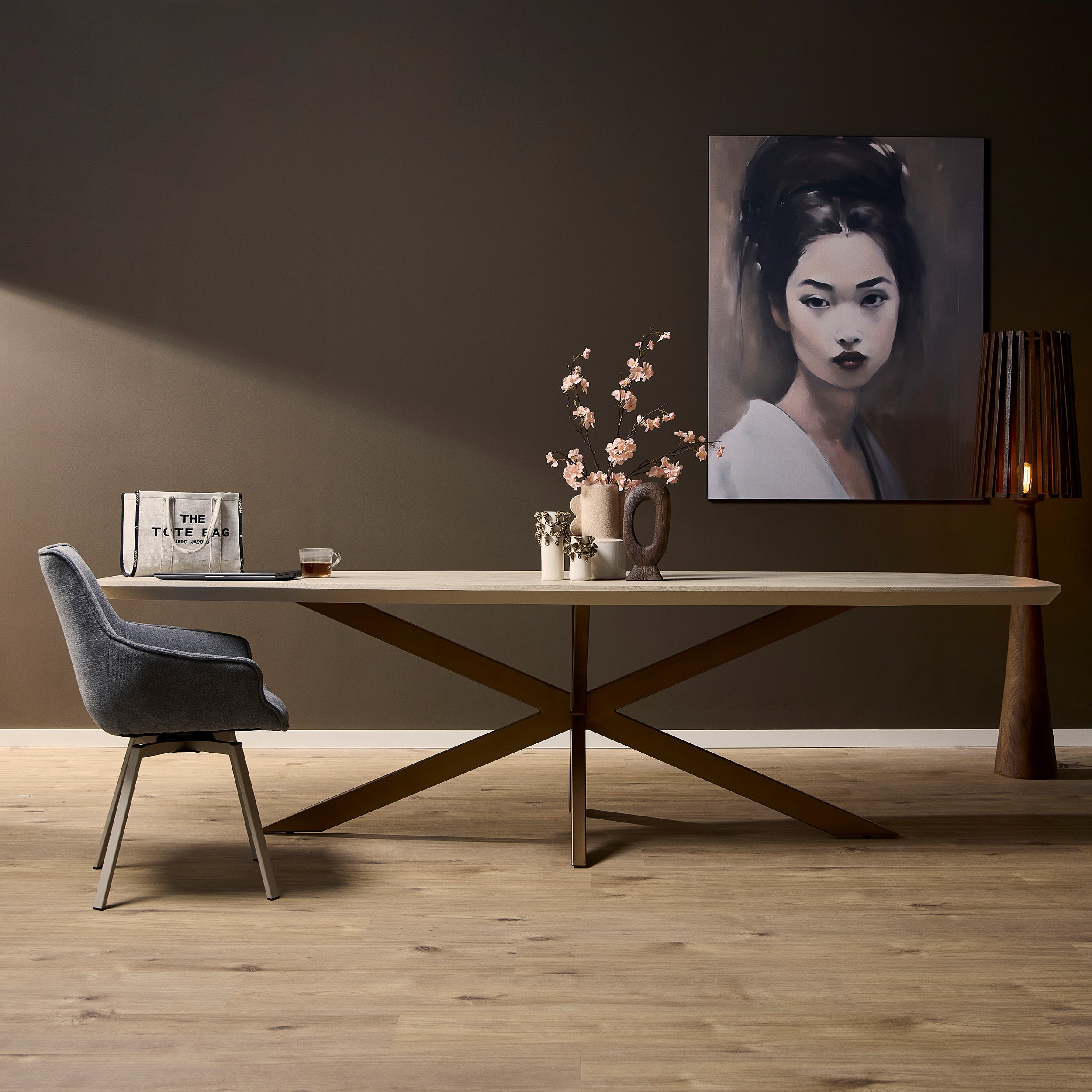 Deens ovale eettafel Madison zand 280 cm mangohout