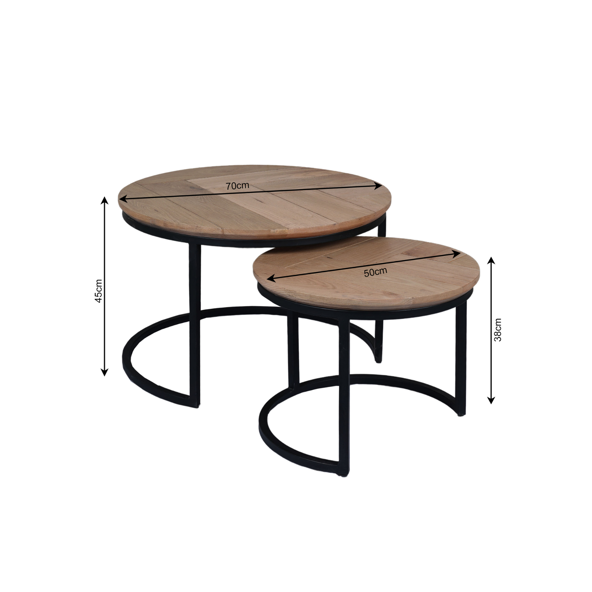 Salontafel set Otik Naturel Eikenhout 70 cm