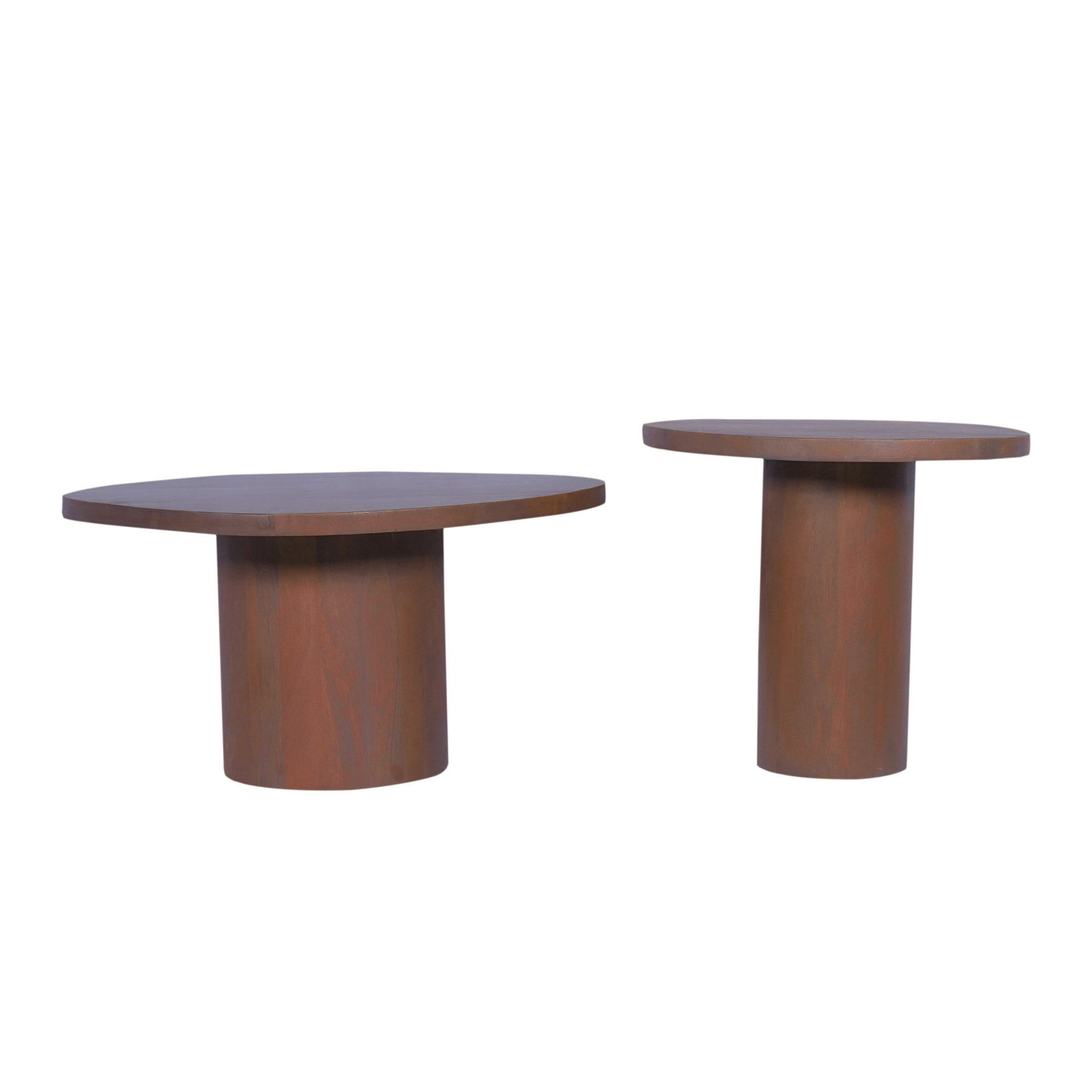 salontafel set mirre walnoot mangohout 70 cm