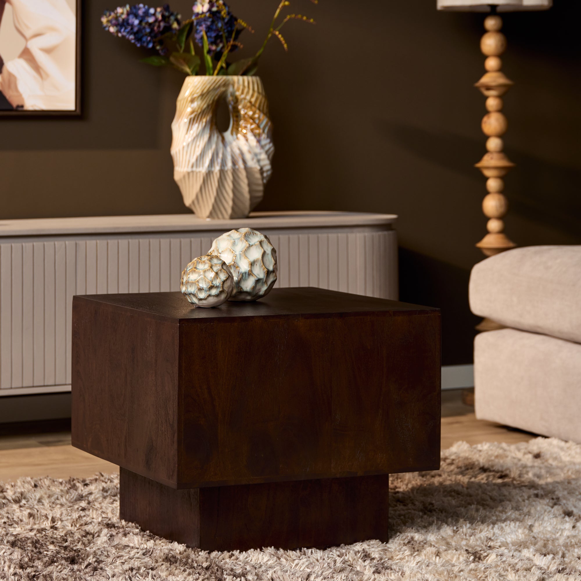 Salontafel Livia Bruin Mangohout 56 cm