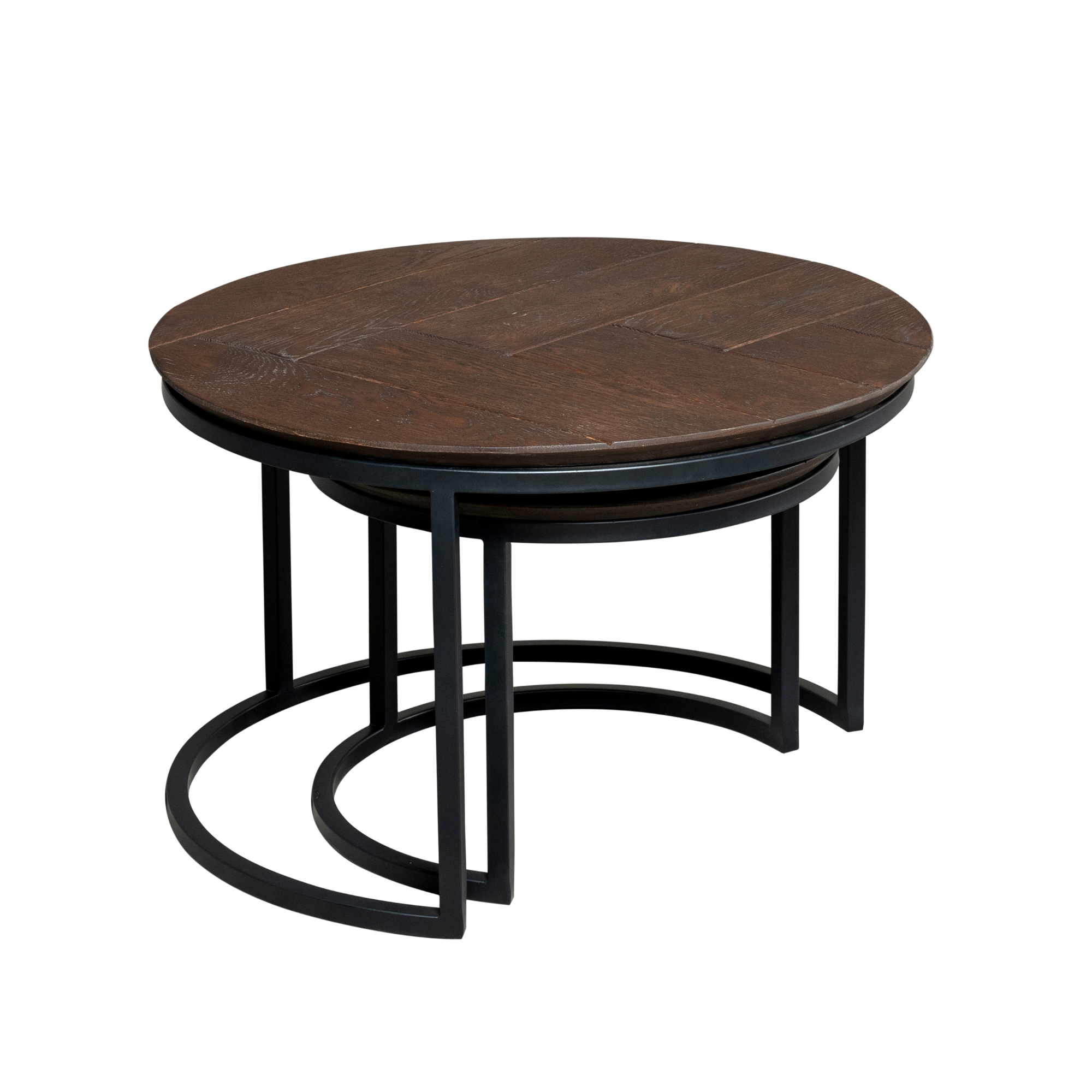 Salontafel set Otik  Bruin Eikenhout 70 cm