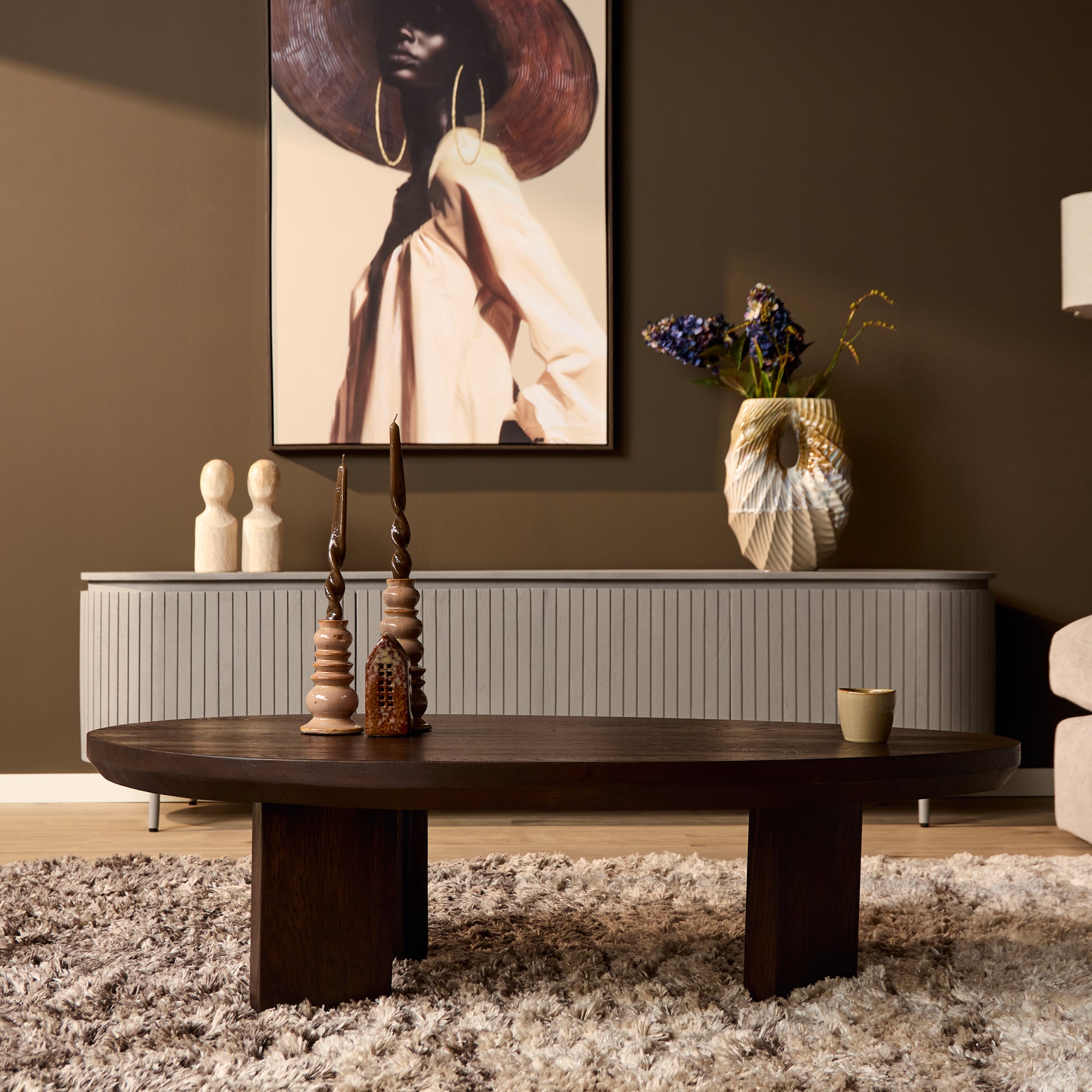 Salontafel Zillah Bruin Eikenhout 130 cm
