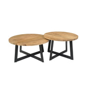 Salontafel set Atlanta Naturel Mangohout 70 cm