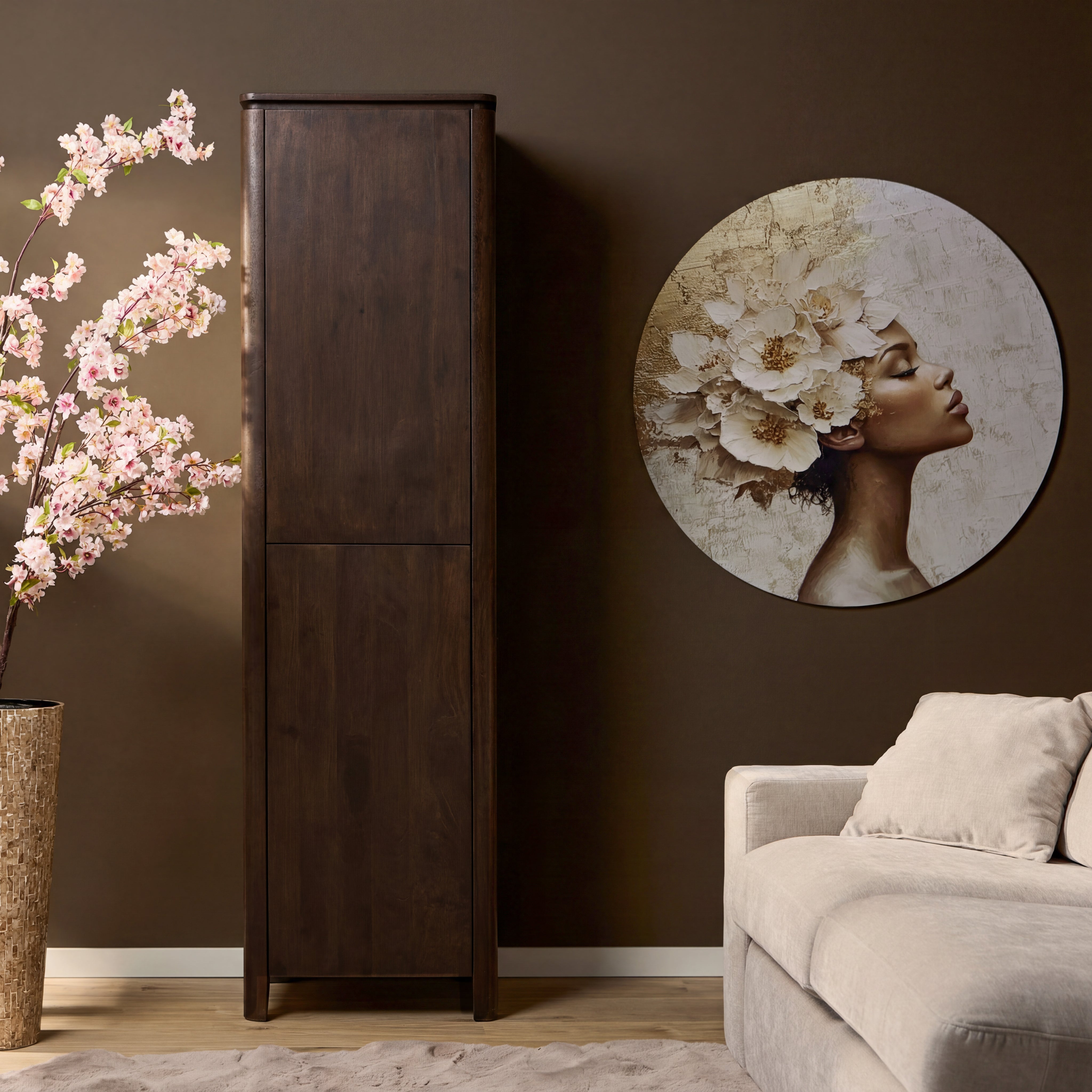 Sfeerfoto Kabinetkast Dallas Bruin Mangohout 55 cm