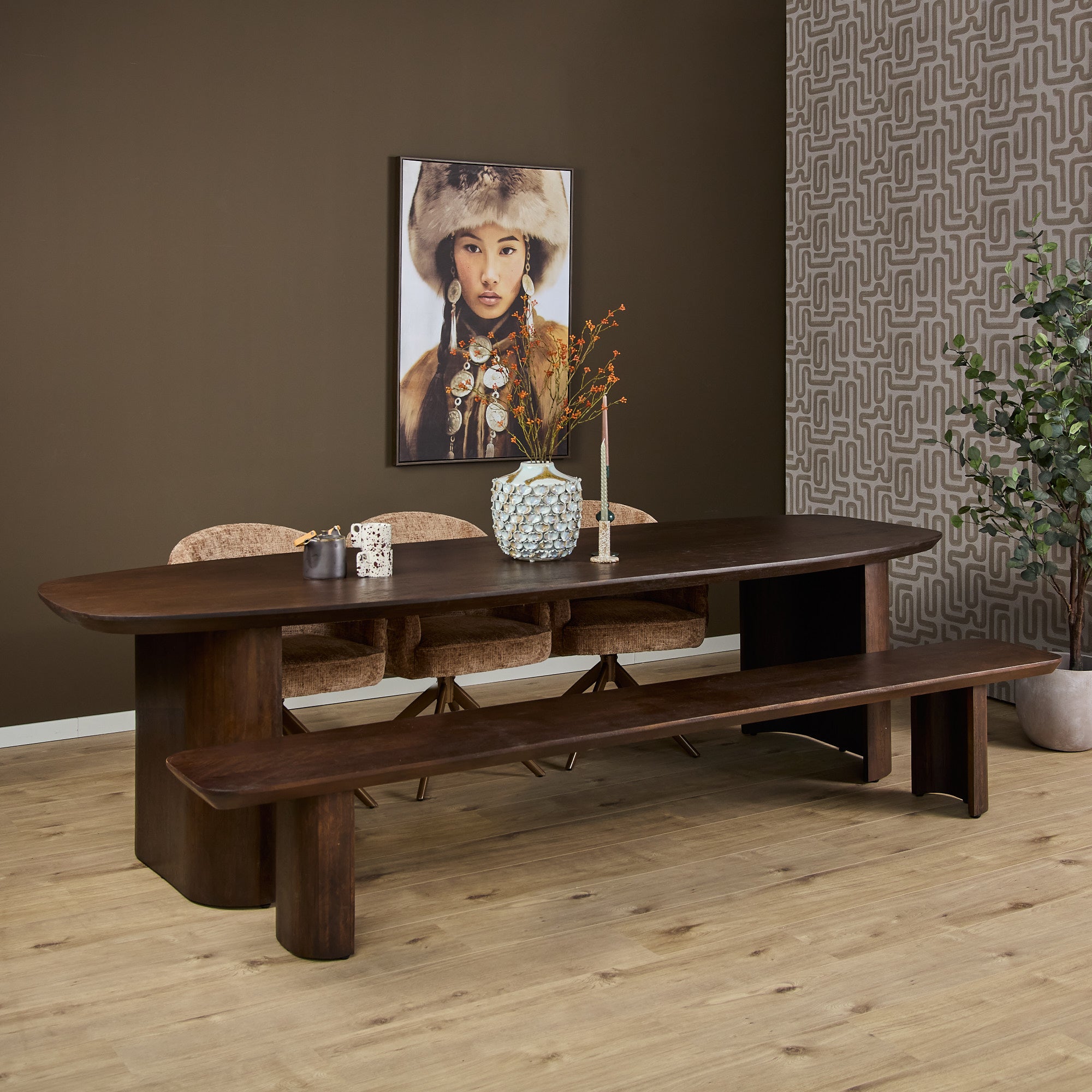 Eettafel Mar�� Bruin Mangohout 300 cm
