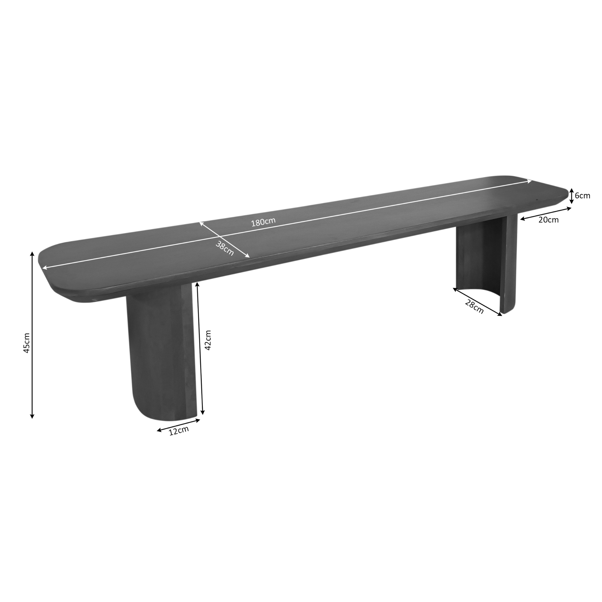 Eetkamerbank Mar�� Bruin Mangohout 180 cm