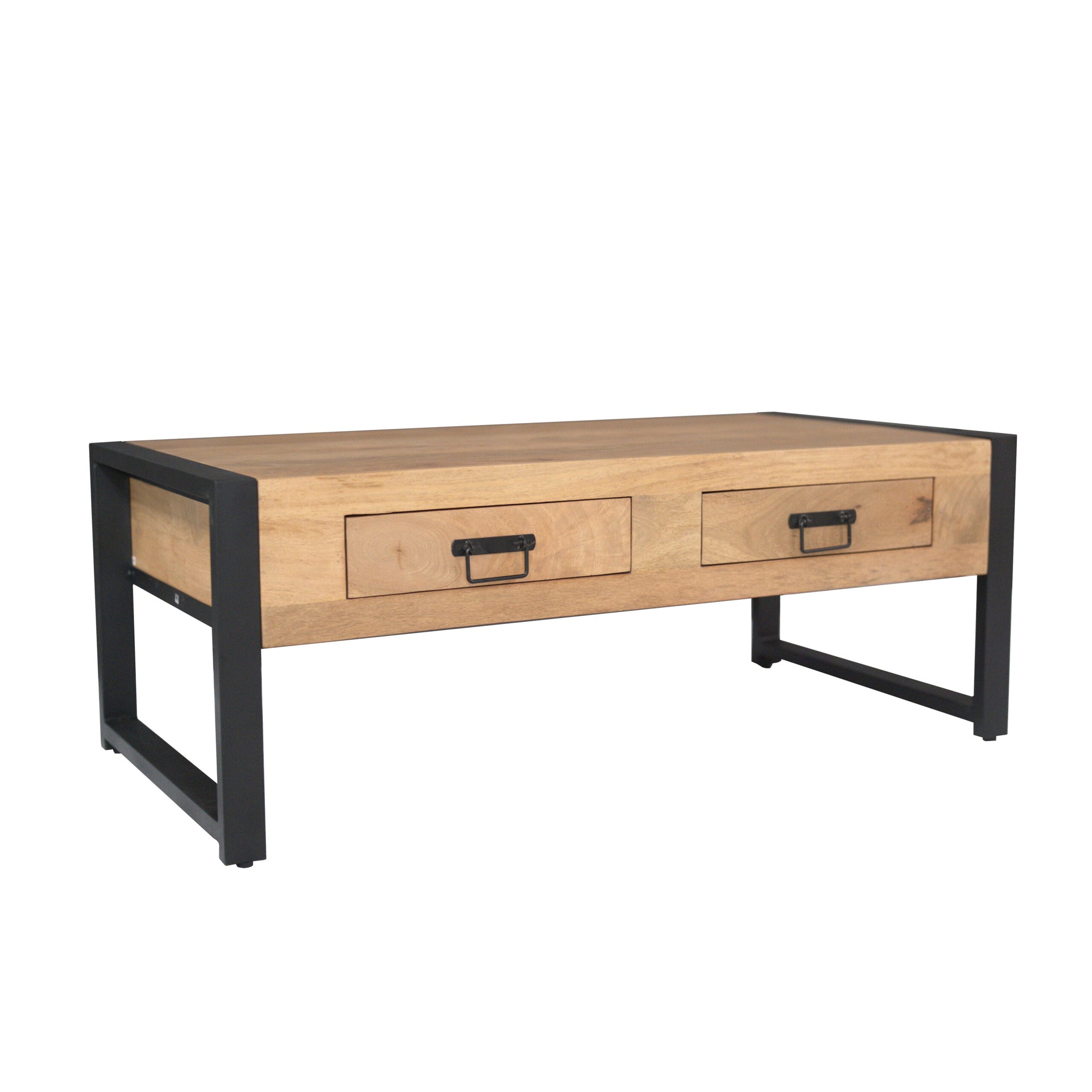 Salontafel Britt met twee lades Naturel Mangohout 120 cm