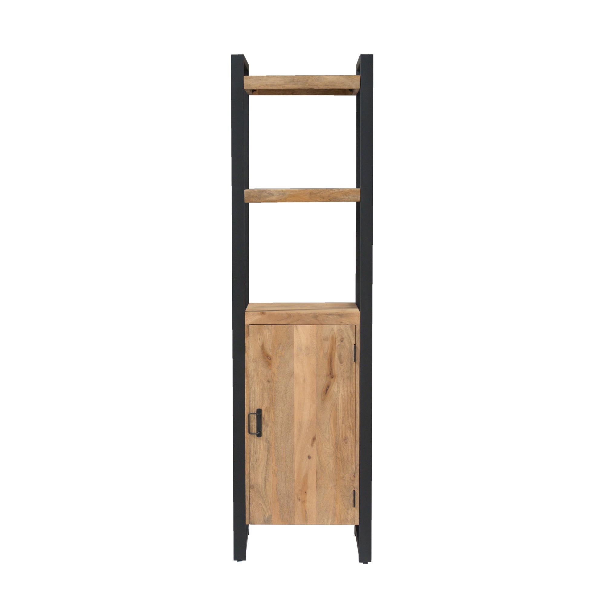 Boekenkast Britt met deur Naturel Mangohout 55 cm