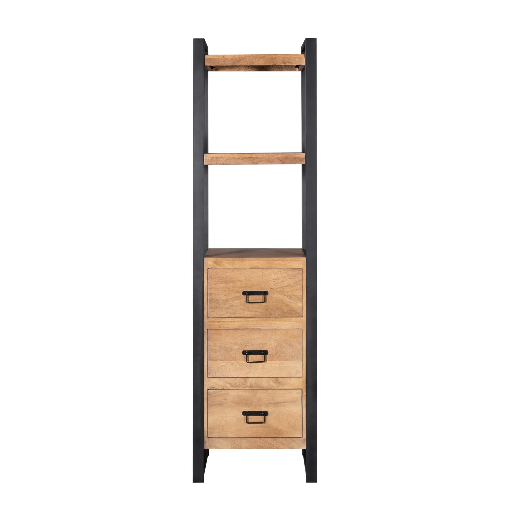 Boekenkast Britt met lades Naturel Mangohout  55 cm